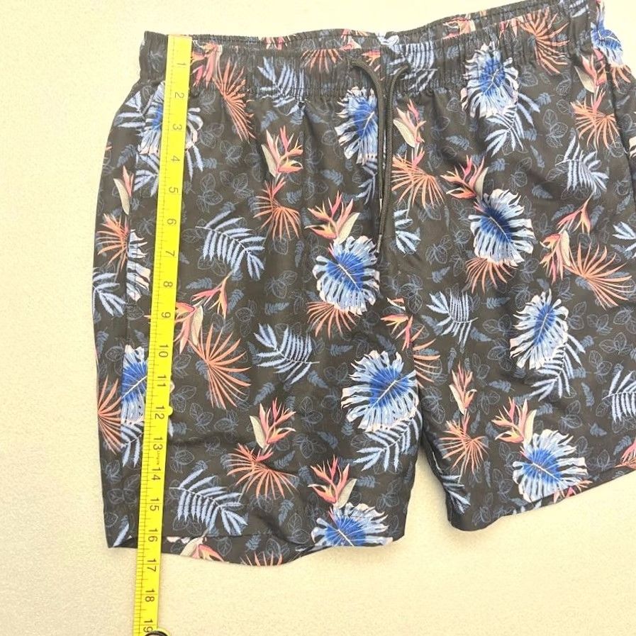 Vintage CON.STRUCT Board Shorts Tropical Swim Trunks Black Floral 8" Mens Size L Size US 33 - 8 Thumbnail