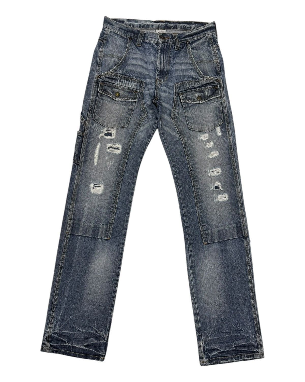 Japanese Brand × Kapital Vintage Double Knee Jeans Multi Pocket Free Gate Distressed Size US 30 / EU 46 - 7 Thumbnail