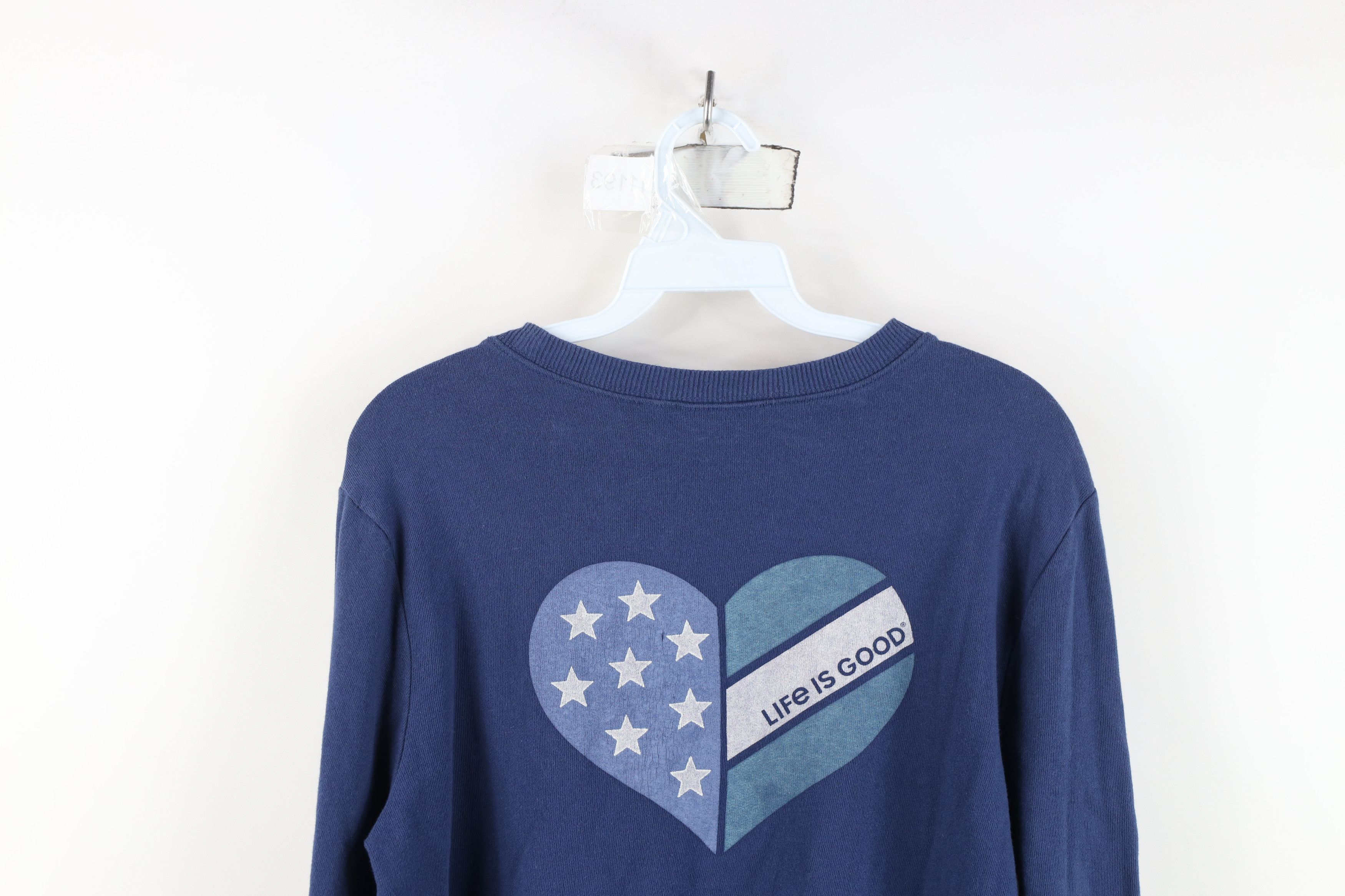 Life is Good Life Is Good Spell Out Heart French Terry Sweatshirt Blue Size S / US 4 / IT 40 - 12 Thumbnail
