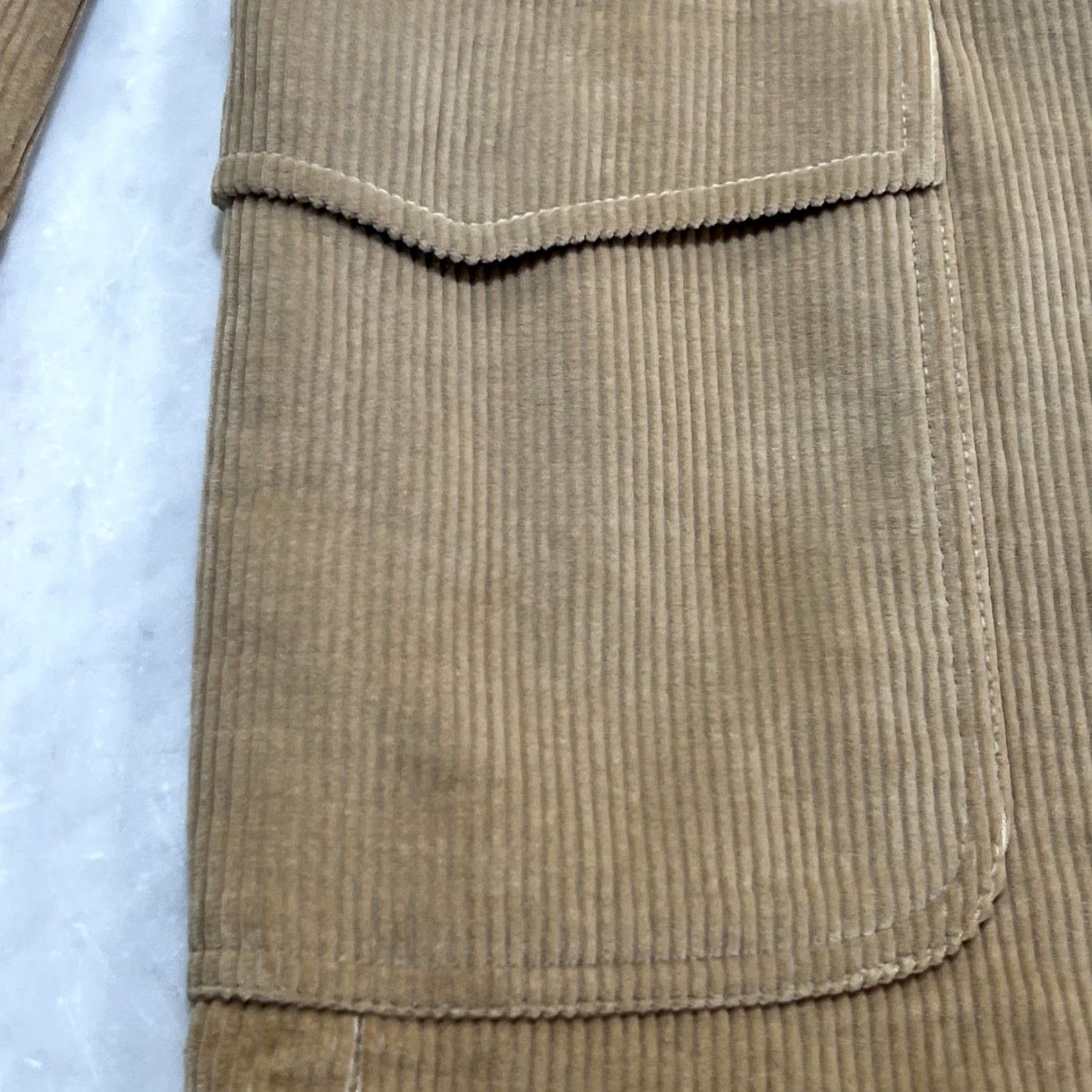 Pendleton VINTAGE Pendleton Mens Blazer Corduroy Jacket 40 Tan Western Suede Patch Two-Button Notch Tailored Single-Vented Chest 40 Mens WVTBLAZR Size 40R - 6 Thumbnail