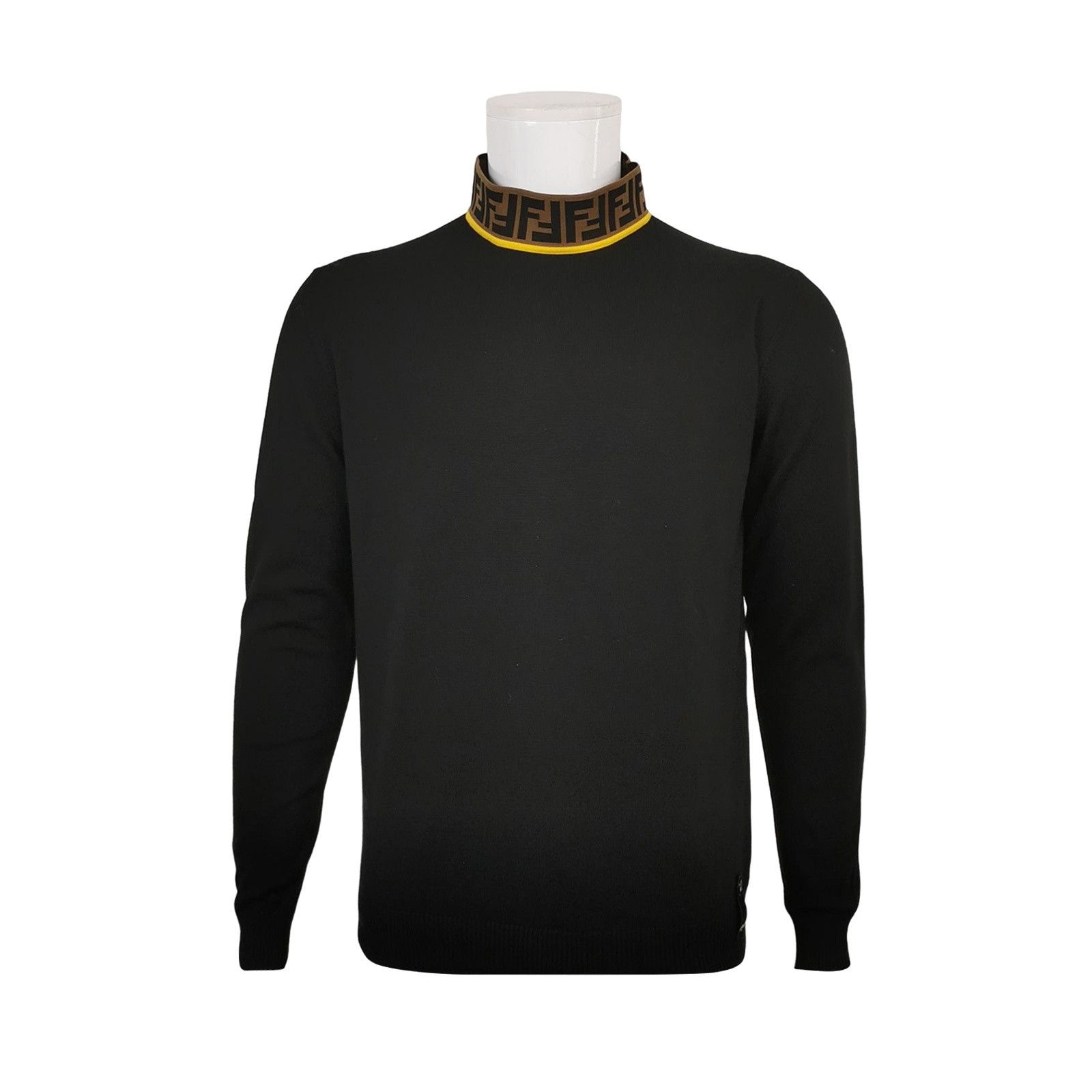 Fendi Fendi Logo High Neck Wool Sweater 50 Size US M / EU 48-50 / 2 - 1 Thumbnail