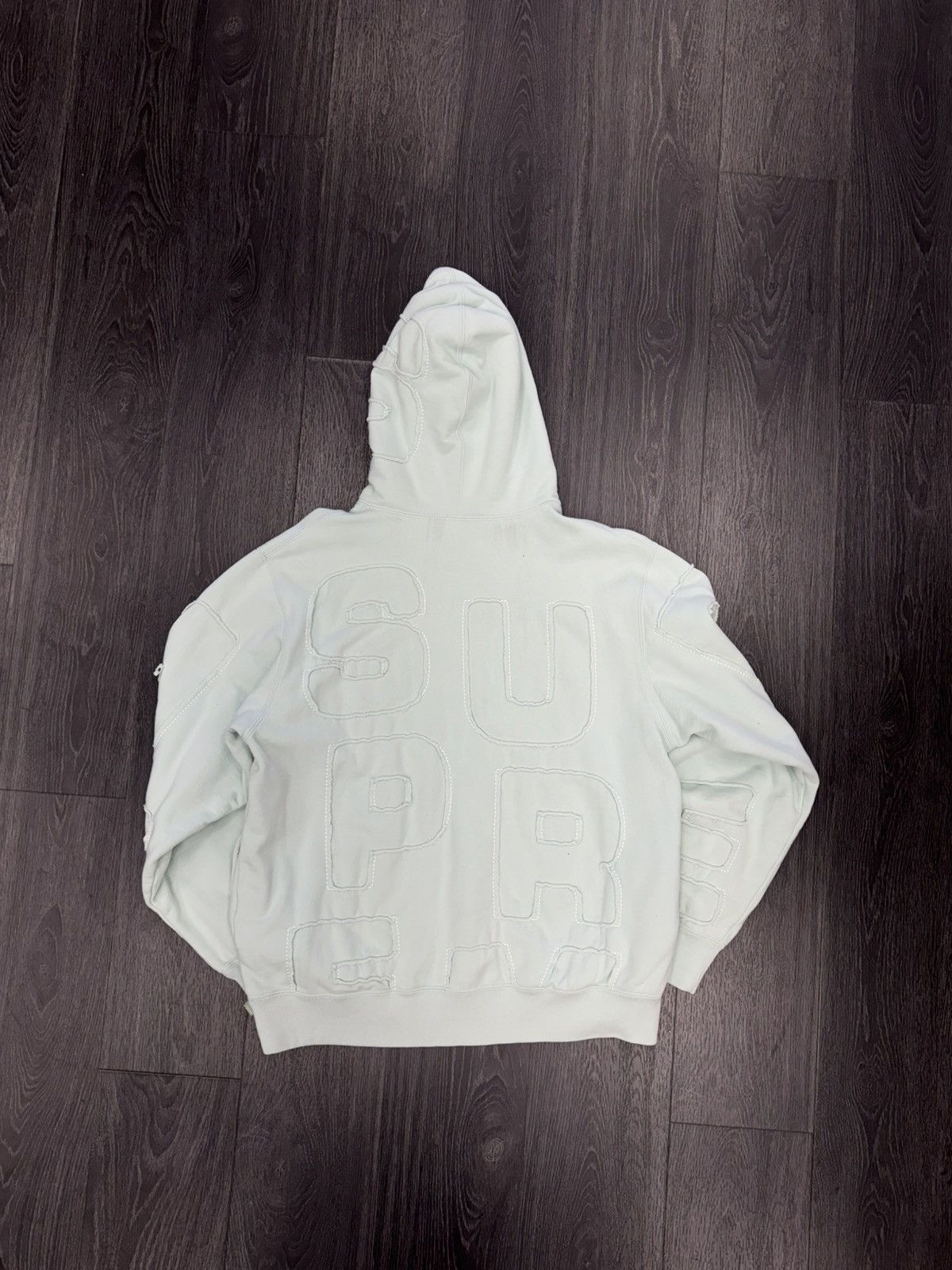 Supreme Supreme Cutout Letters Hoodie (Ice Blue) Size US L / EU 52-54 / 3 - 2 Thumbnail