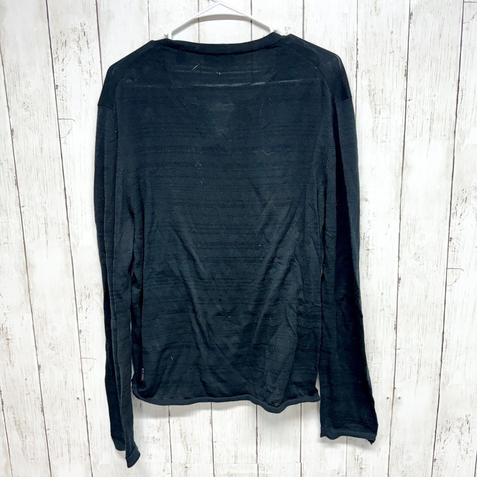 Ted Baker Ted Baker Sweater Size 4(10) Black Deep V Long Sleeve Cotton Size S / US 4 / IT 40 - 6 Thumbnail