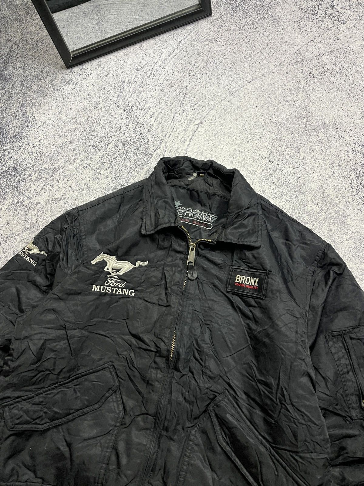 Vintage Vintage Ford Mustang Bomber Jacket Flyers Boxy 90’s Rare Size US L / EU 52-54 / 3 - 5 Thumbnail