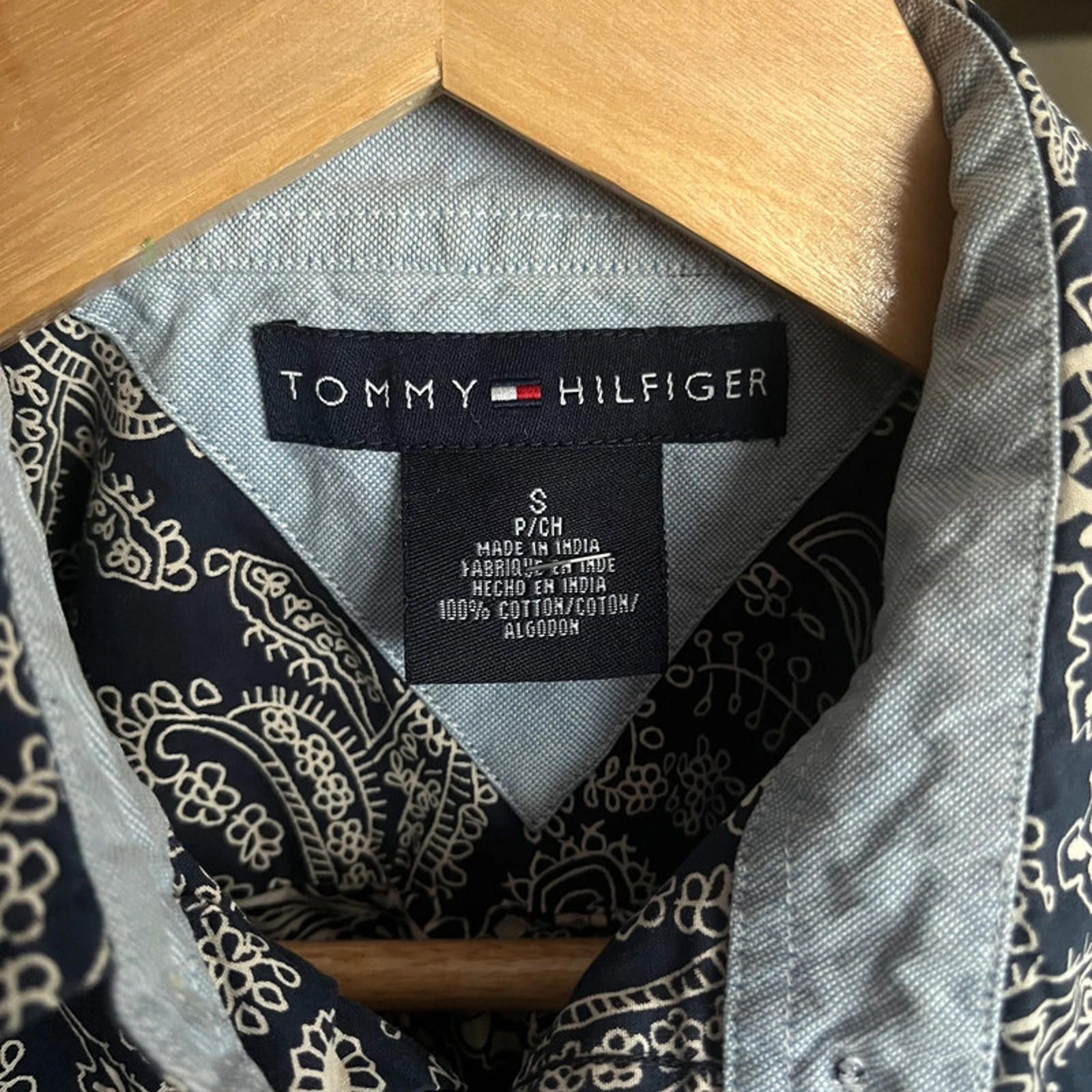Tommy Hilfiger Tommy Hilfiger Short Sleeve pattern Shirt S 100% cotton Blue Size US S / EU 44-46 / 1 - 2 Thumbnail