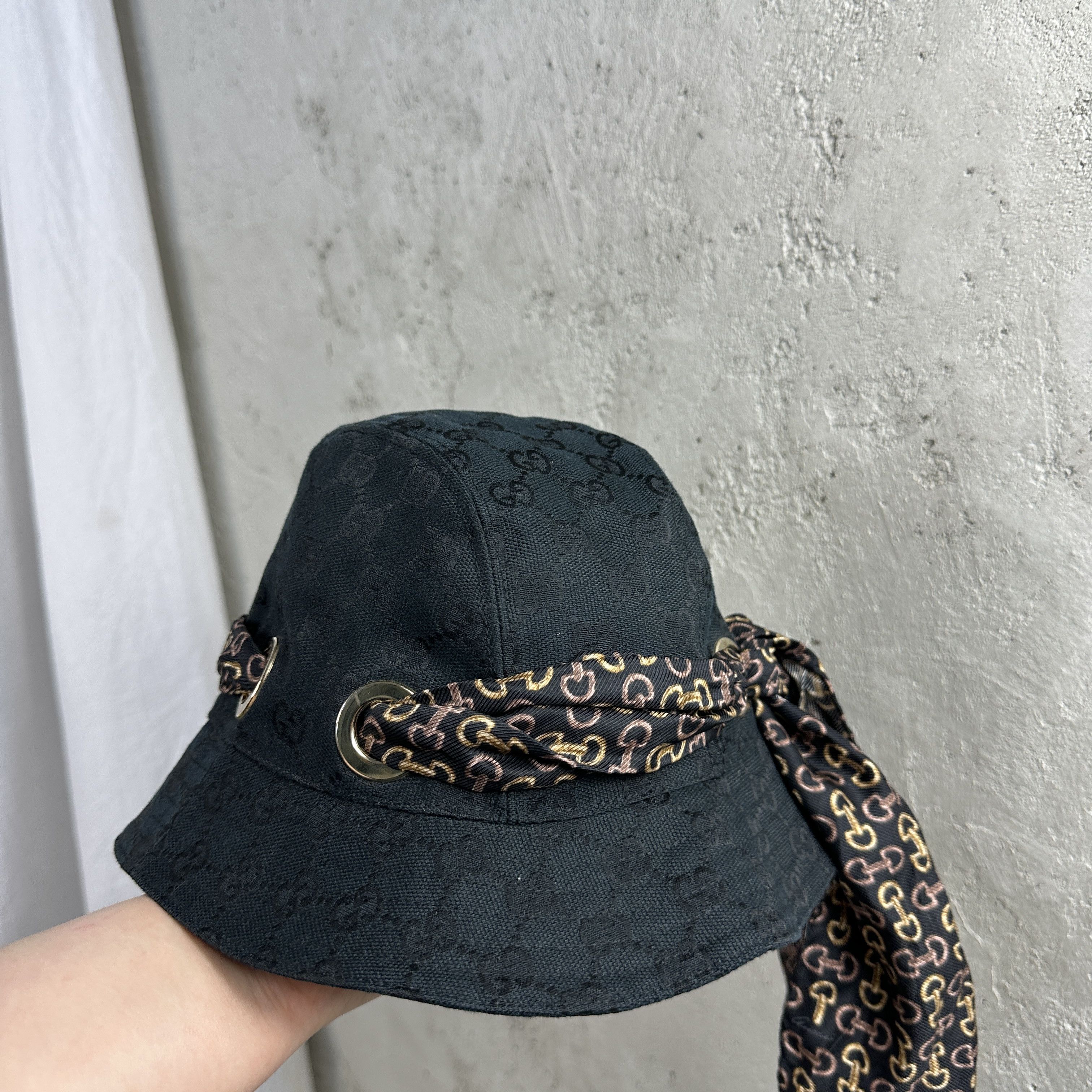 Gucci × Vintage Vintage 00s Old Money Gucci Monogram Bucked Hat Size ONE SIZE - 11 Thumbnail