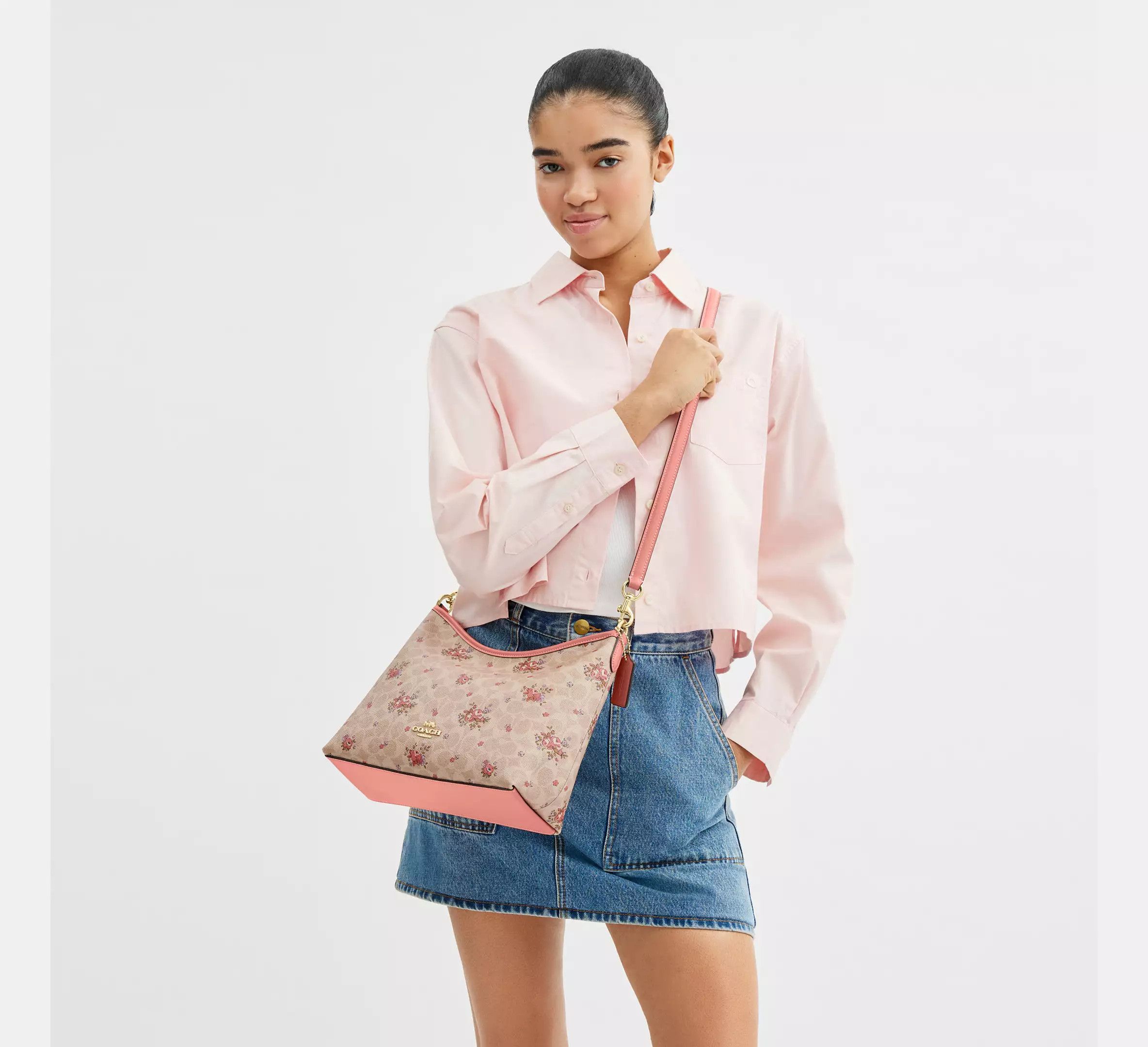 Coach Laurel Shoulder Bag In Signature Canvas Floral Print CAL36 Size ONE SIZE - 8 Thumbnail