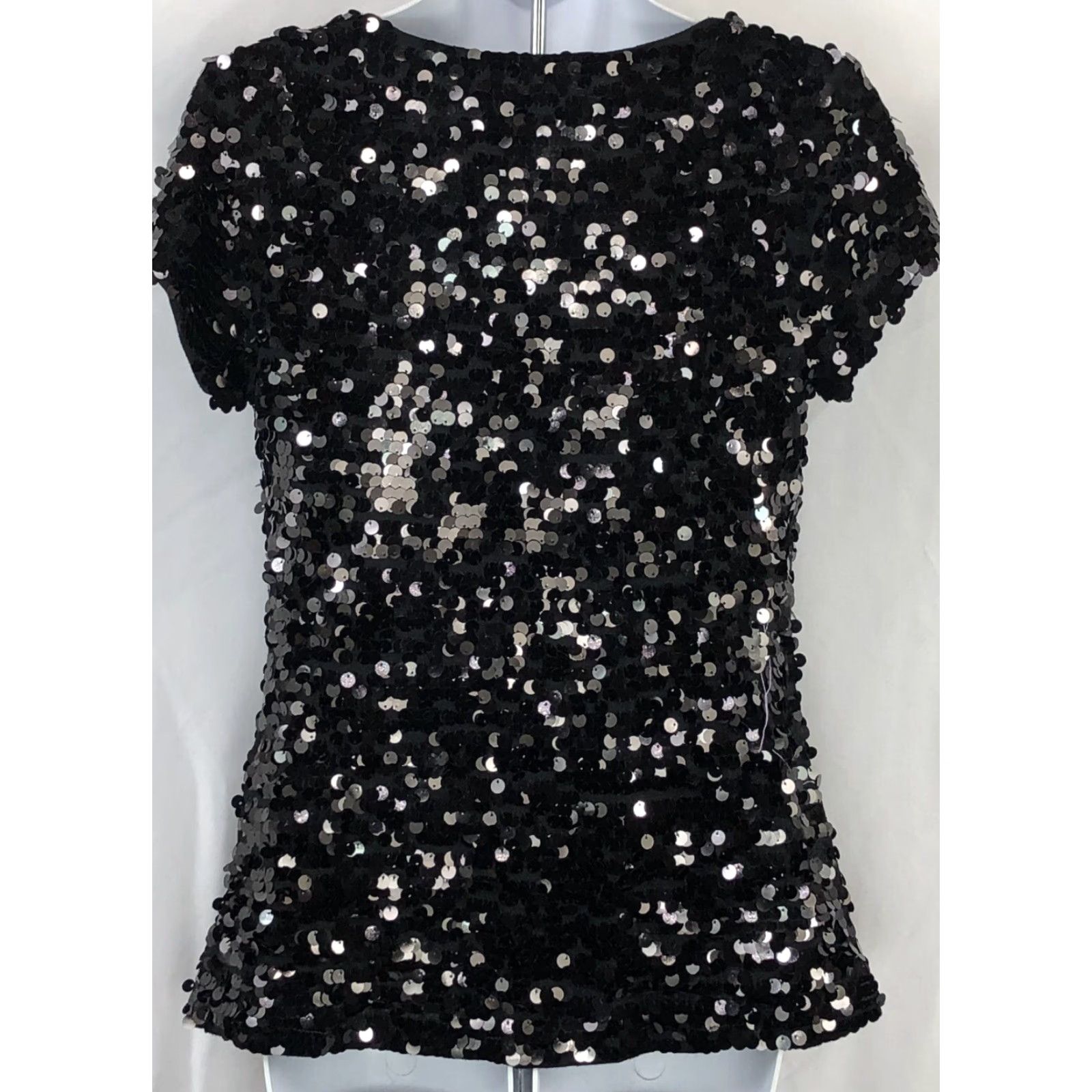 Incu INC Blouse Shirt M Black Sequins Draped Cowl Neck Evening Party Cocktail Top Size M / US 6-8 / IT 42-44 - 3 Thumbnail