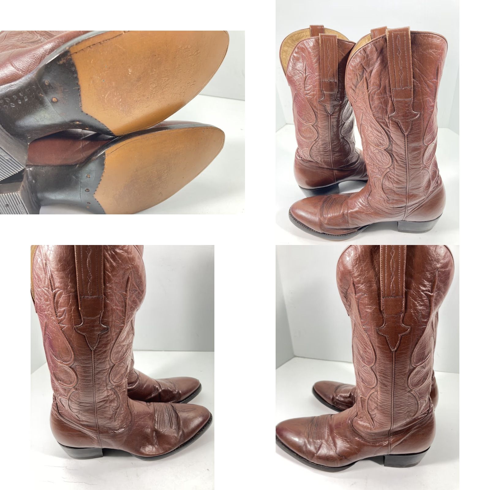 Vintage VINTAGE Chris Romero Boots Men Sz 9 D Brown Leather Pointed Toe New Heels Soles Western Leather Mens Size US 9 / EU 42 - 10 Thumbnail
