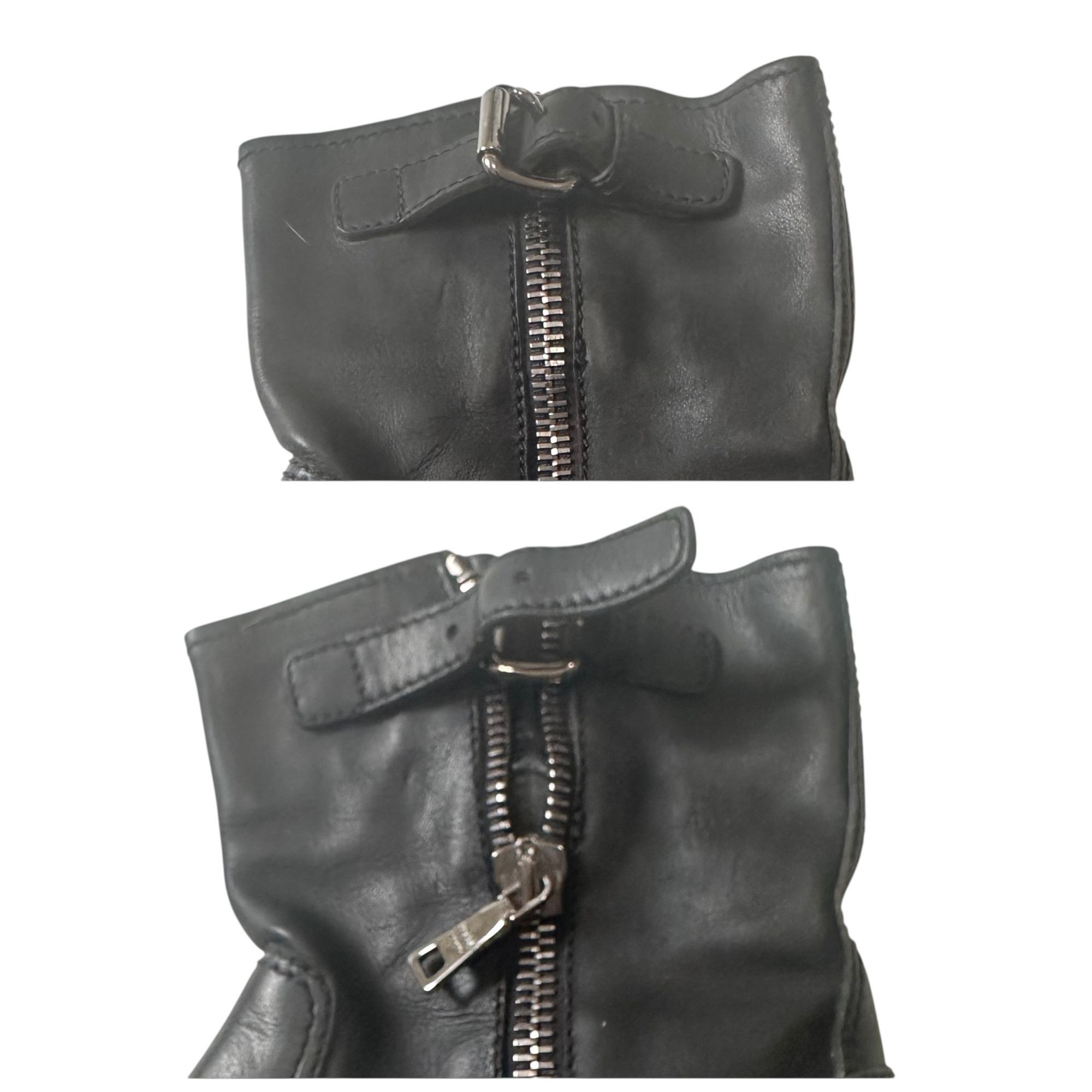 Prada Prada Biker Boots Black Leather Lug Sole Ankle Boots EU 38.5 Size US 8.5 / IT 38.5 - 10 Thumbnail