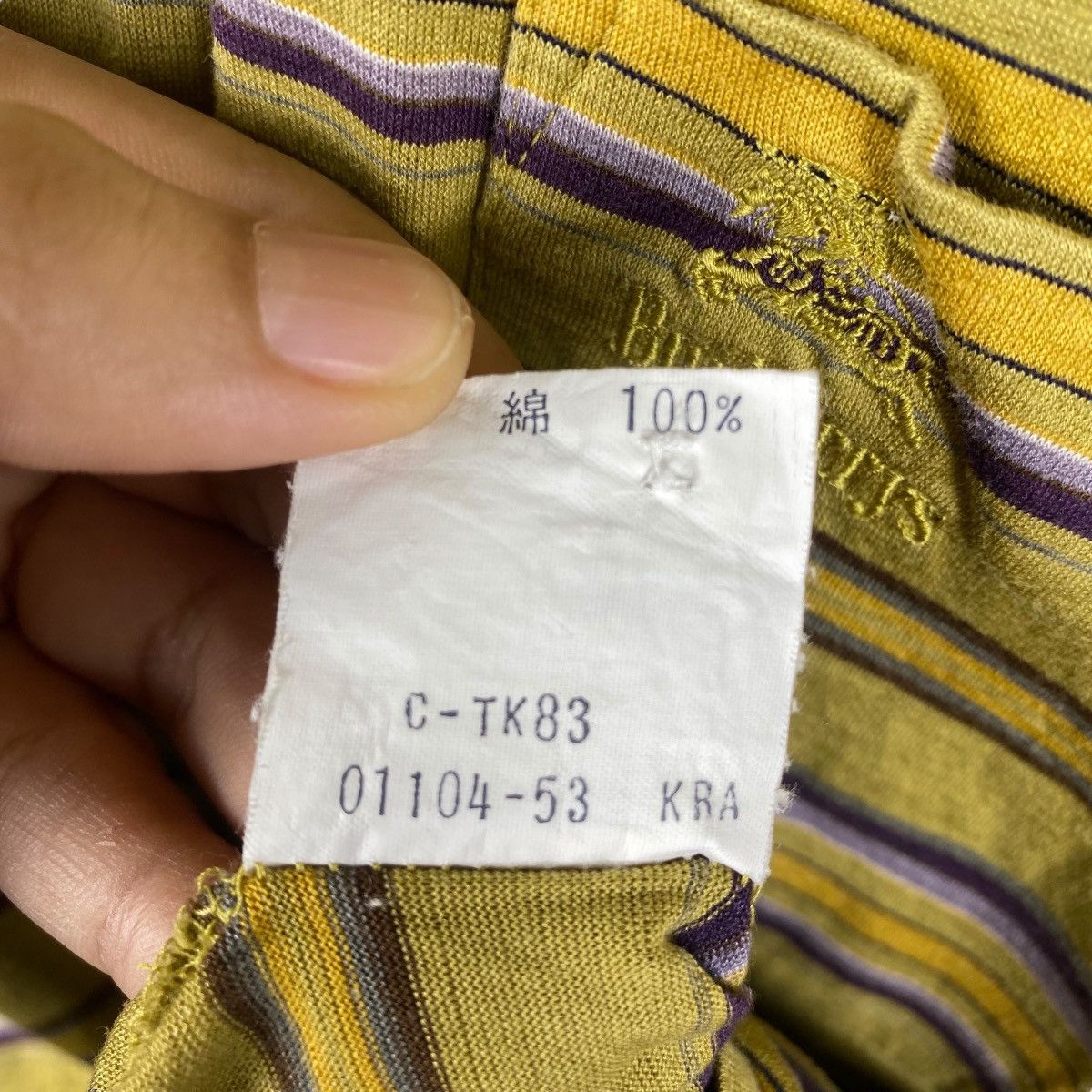 Burberry × Vintage Vintage 90's BURBERRYS Striped Pocket Polo Shirt Medium Size Size US M / EU 48-50 / 2 - 8 Thumbnail