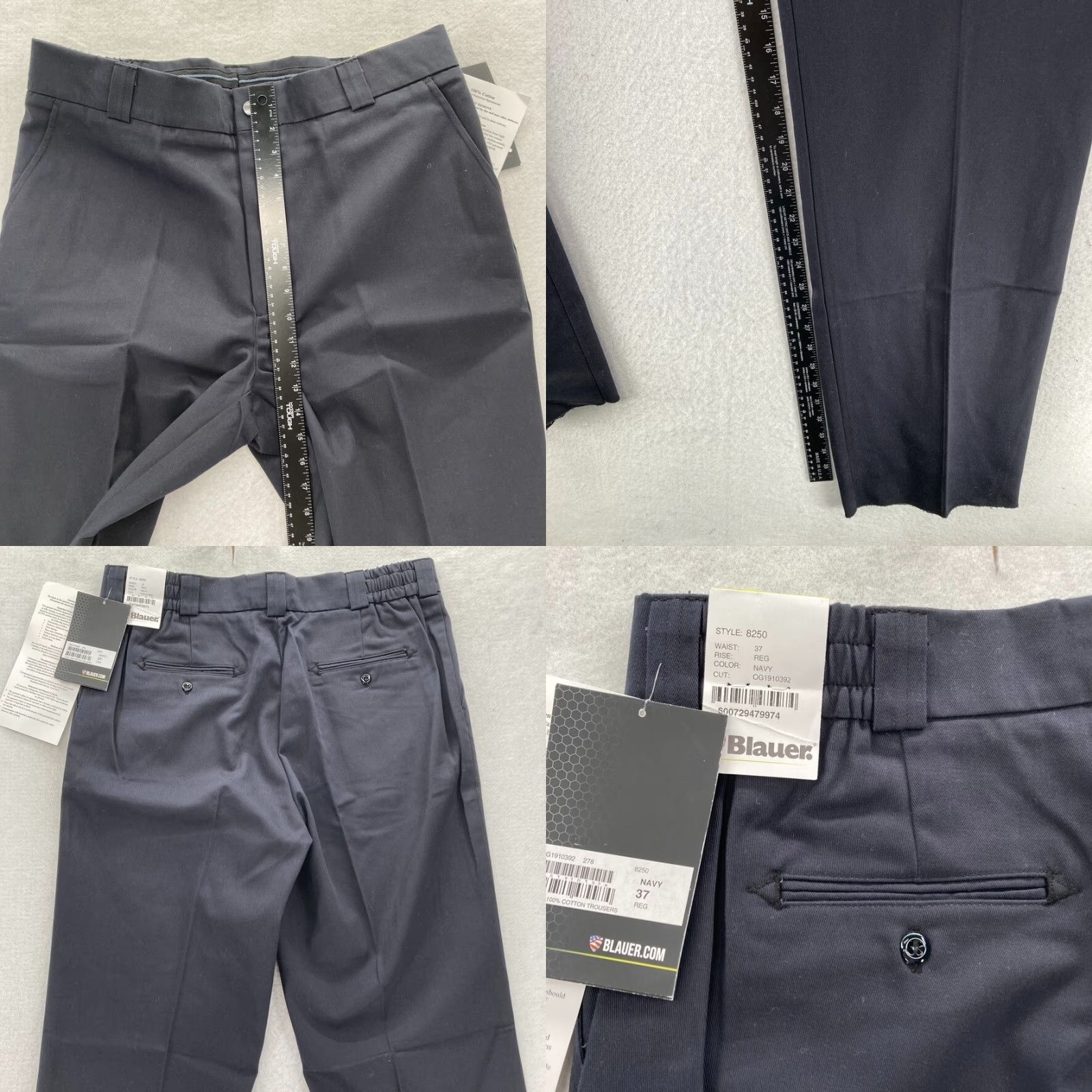 Vintage Blauer 4-Pocket Trousers Pants Blauer Mens 37 Navy Blue 100% Cotton Chino Straight Regular NWT Unhemmed Pants Mens Blue 4-Pocket Trousers NWT Size US 37 - 8 Thumbnail