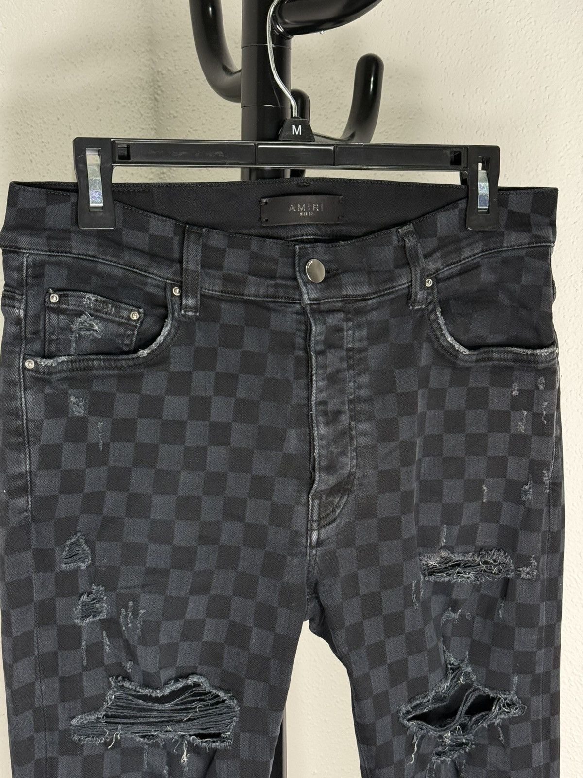 Amiri Amiri Thrasher Skinny-Fit Checkered Stretch-Denim Size US 32 / EU 48 - 2 Thumbnail