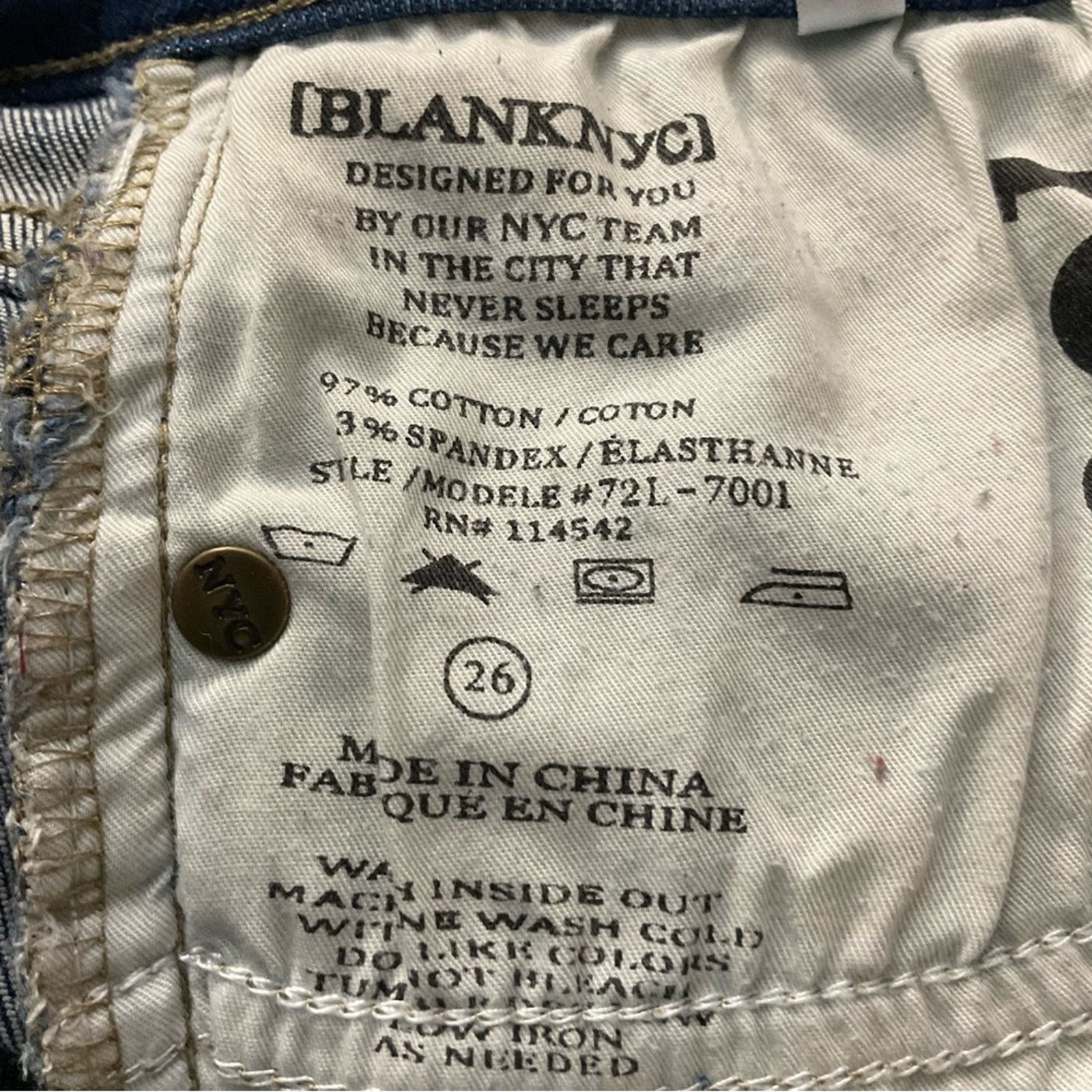 BLANKNYC Blank NYC Distressed Zip Up Denim Jean 26 Casual Comfy Size 26" / US 2 / IT 38 - 9 Thumbnail