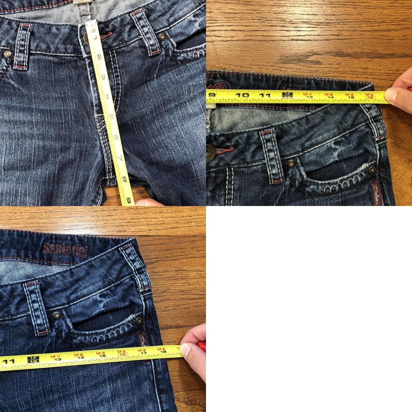 Silver Jeans Co. Silver Jeans Santorini Womens Jeans Straight Inseam 26 Blue Denim Stretch Medium Wash 5-Pocket Regular Fit Female Fashion Bohemian Modern Size 30" / US 8 / IT 44 - 9 Thumbnail
