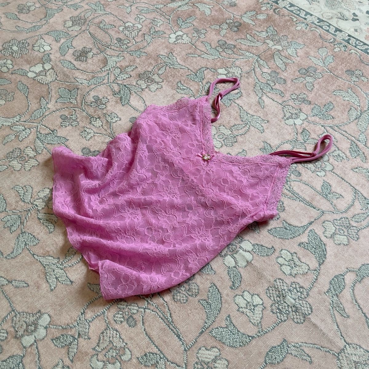 Victoria's Secret Victoria’s Secret Pink Floral Lace Camisole (XS–S) Size S / US 4 / IT 40 - 1 Thumbnail