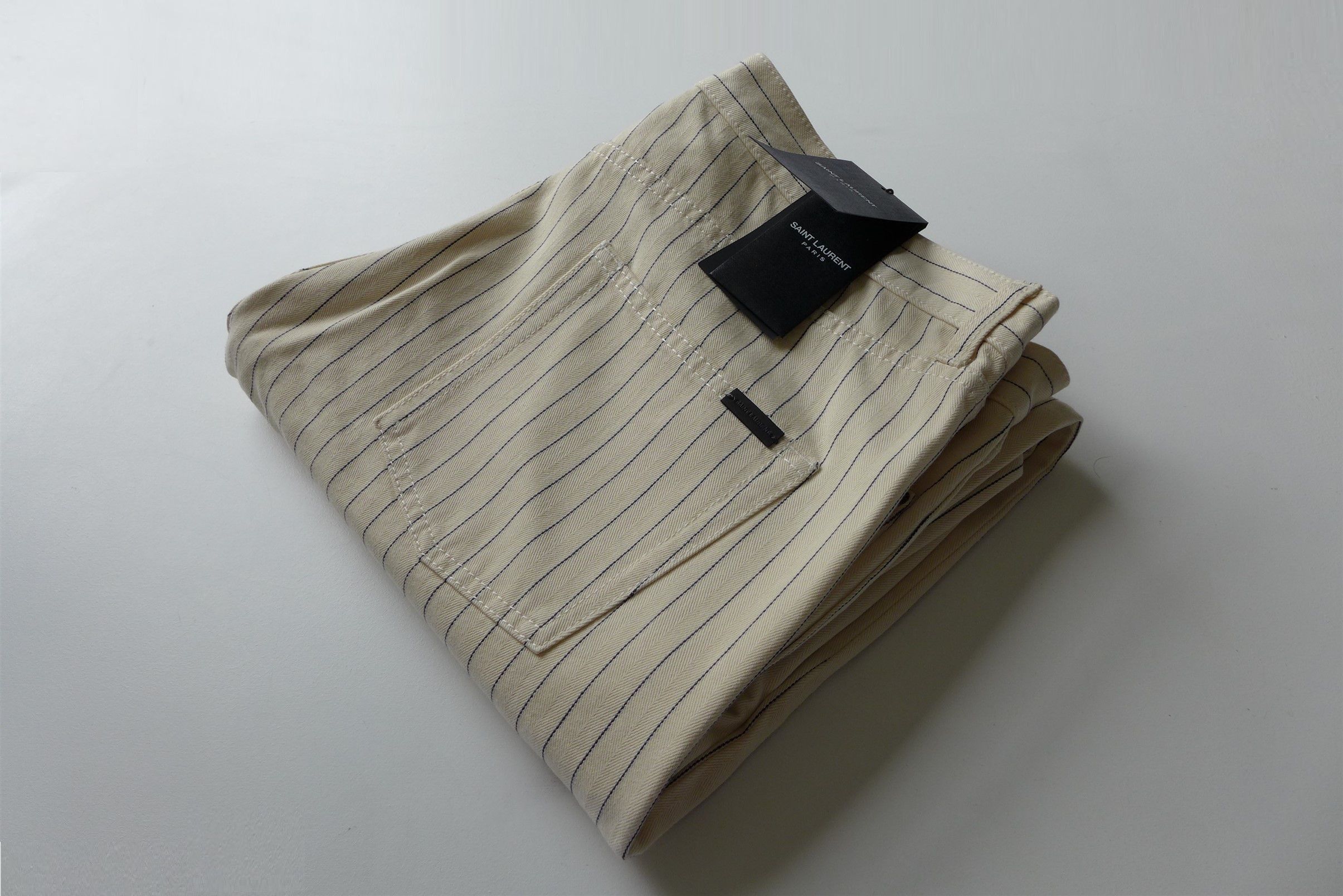 Saint Laurent Paris Saint Laurent D31 Jeans - Ecru Striped Denim Size US 32 / EU 48 - 8 Thumbnail
