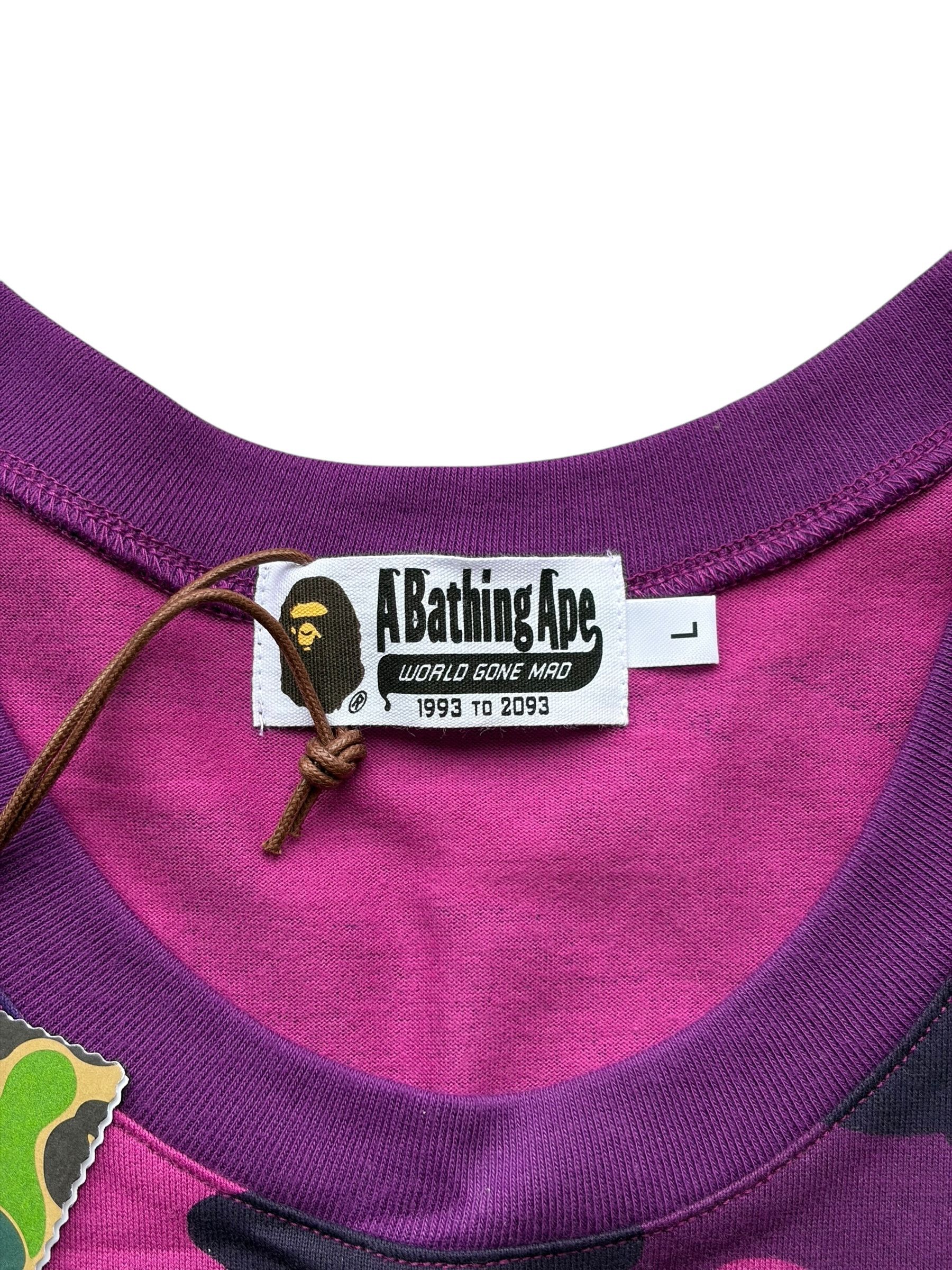 Bape Bape Purple Camo White College Logo Sleeveless Tank Top Size US L / EU 52-54 / 3 - 5 Thumbnail