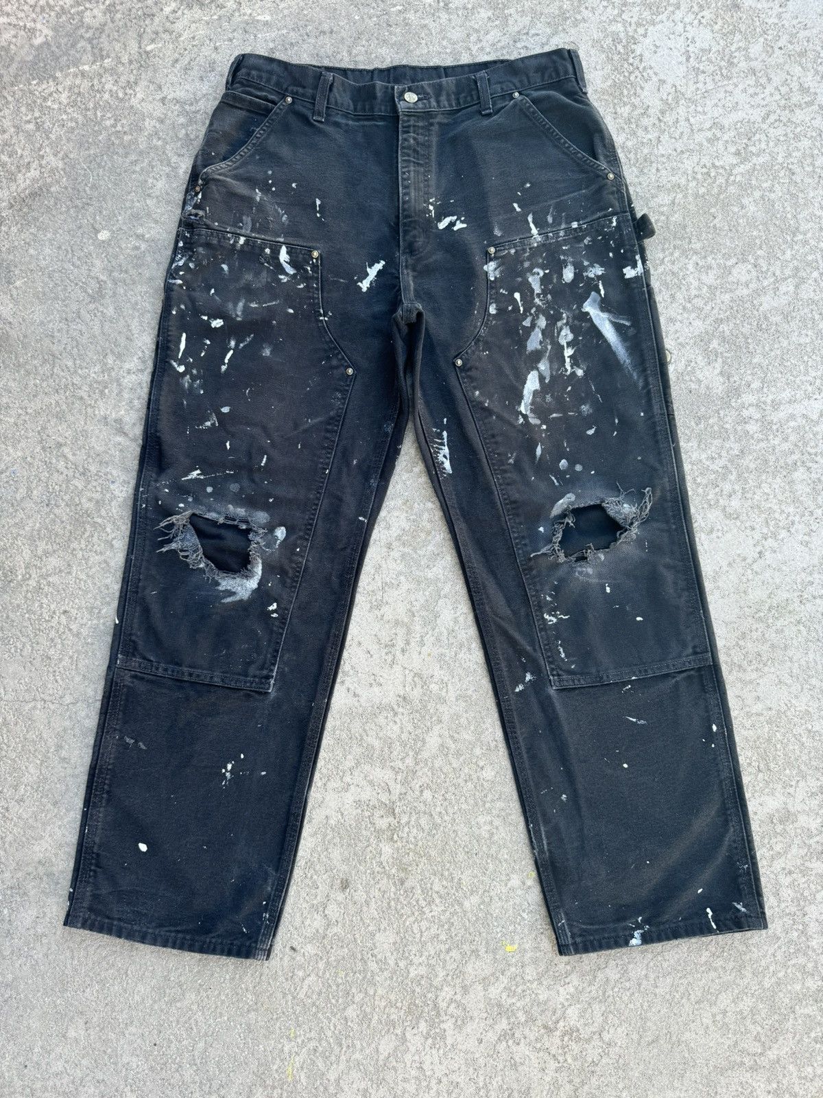 Carhartt × Vintage Vintage Carhartt B136 Black Double Knee Size US 36 / EU 52 - 1 Thumbnail