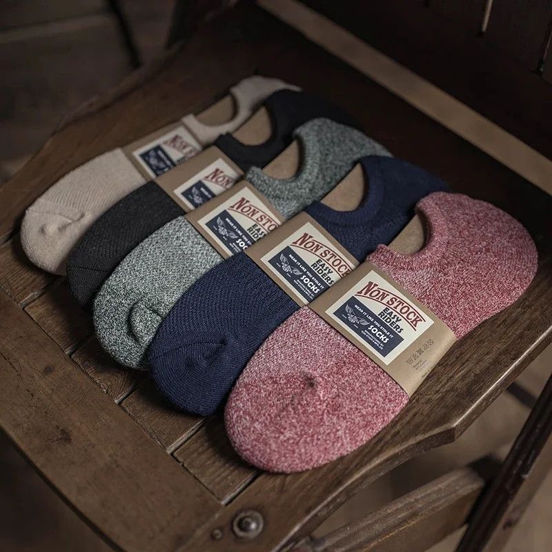 Other 5 Pair Low Cut Socks Thick Cotton Elastic Size ONE SIZE - 2 Thumbnail