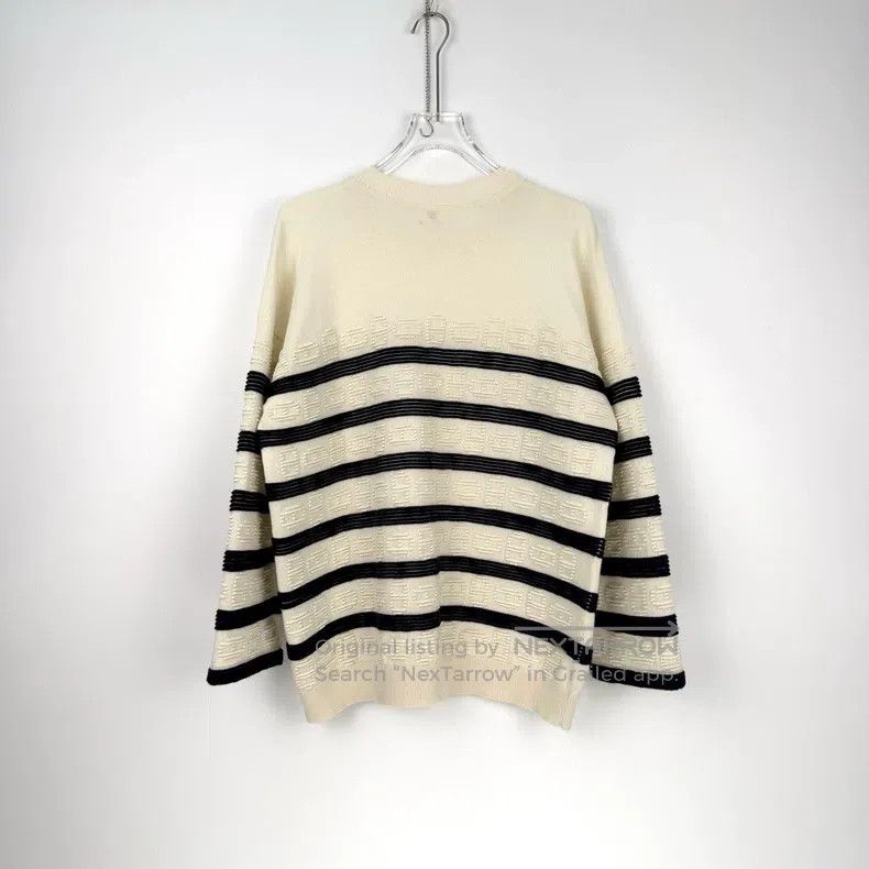 Hermes Hermes Dark Blue and White Striped Pig Nose Cashmere Sweat Size S / US 4 / IT 40 - 4 Thumbnail