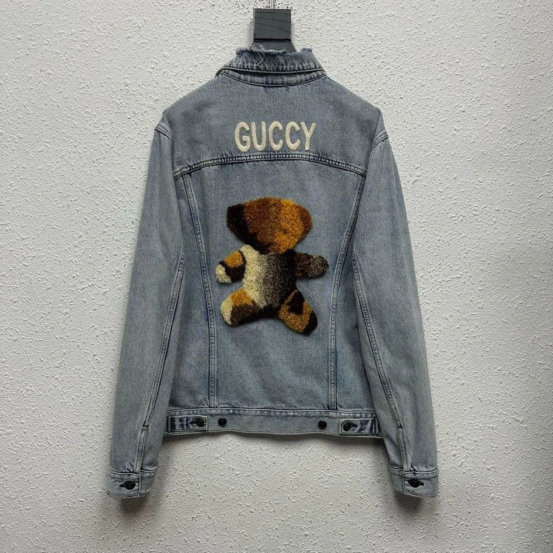Gucci Gucci Plush Teddy Bear Washed Denim Jacket Size US S / EU 44-46 / 1 - 2 Thumbnail