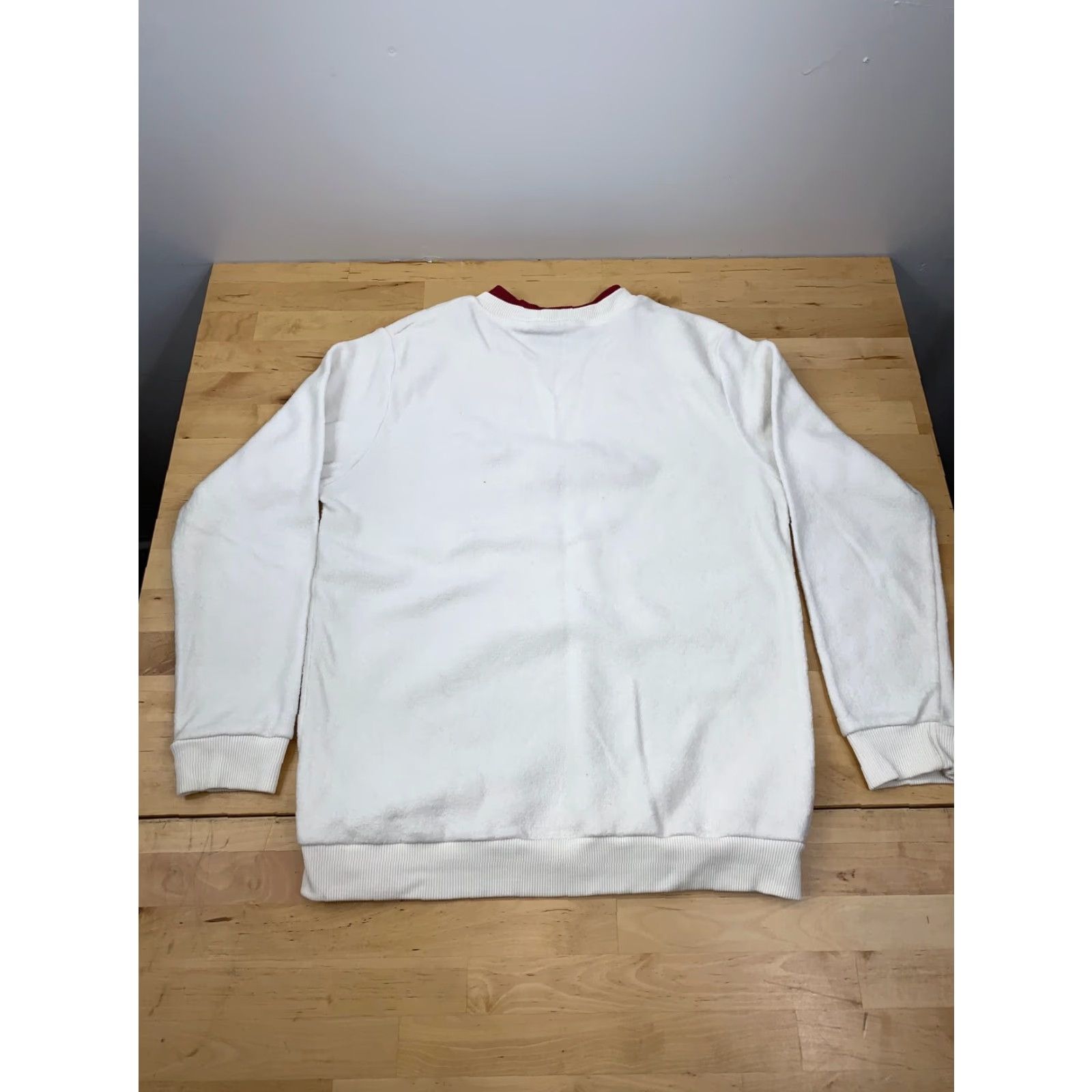 Haband Womens Haband Pullover Sweater Floral White M Red Trim Size M / US 6-8 / IT 42-44 - 3 Thumbnail