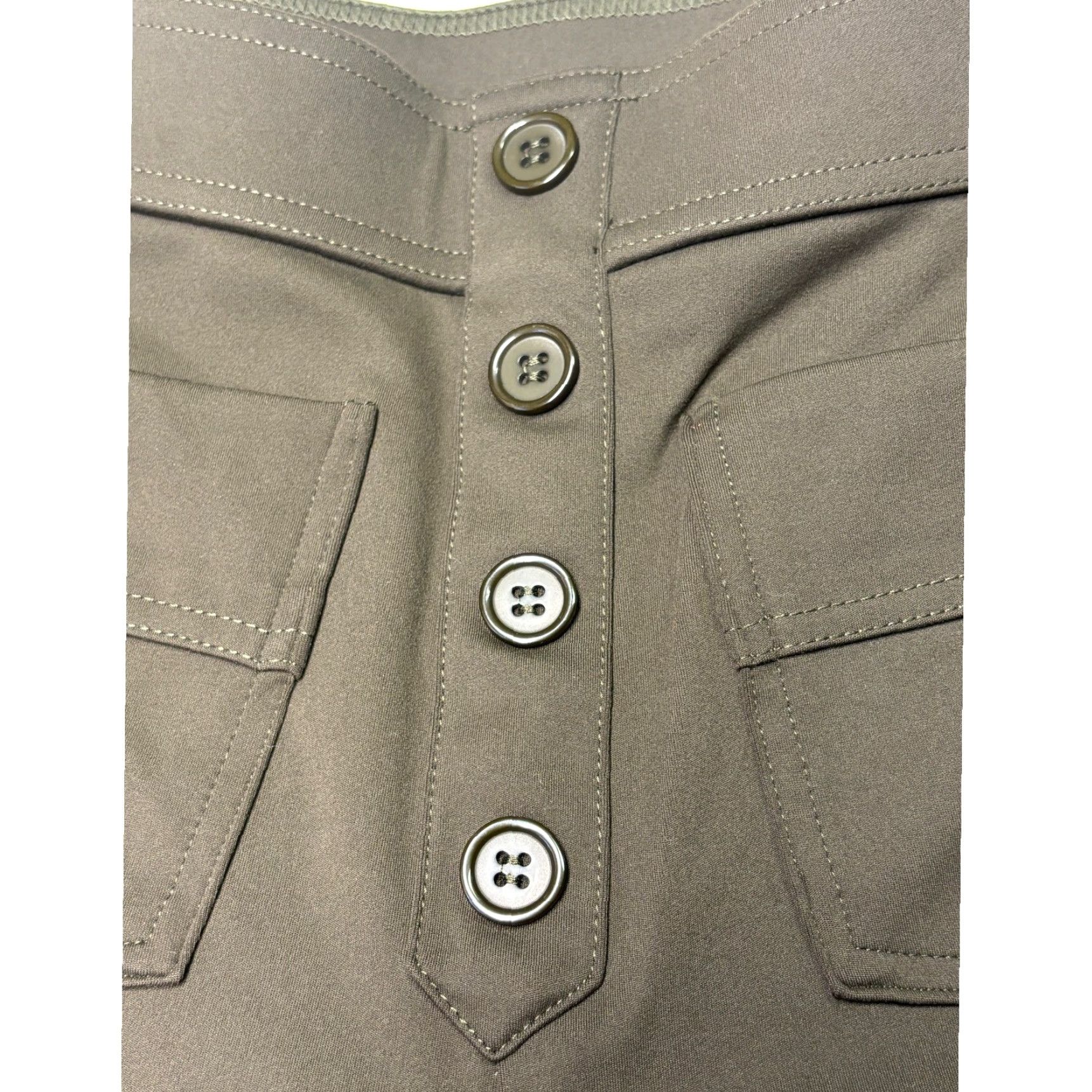 Vintage VINTAGE N/A Halara Womens High Waisted Wide Leg Pants Button Fly Olive Green S W26 L30 Size 28" / US 6 / IT 42 - 3 Thumbnail