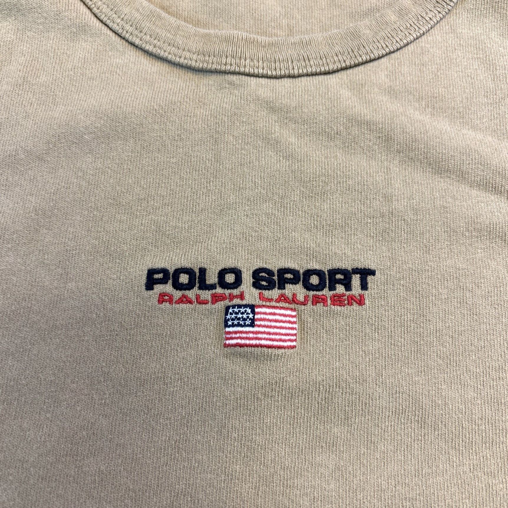 Vintage VTG Polo Sport Ralph Lauren 1992 Logo USA Flag Tee Brown Shirt L Womens Classic Fit T-Shirt Size L / US 10 / IT 46 - 2 Thumbnail