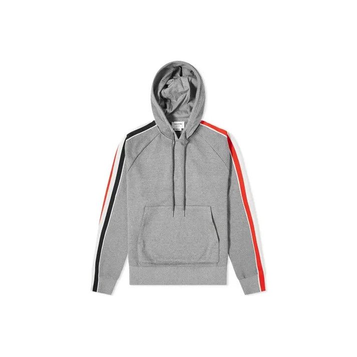 Thom Browne Thom Browne Gray Hooded Sweatshirt with Stripes Size US M / EU 48-50 / 2 - 1 Thumbnail
