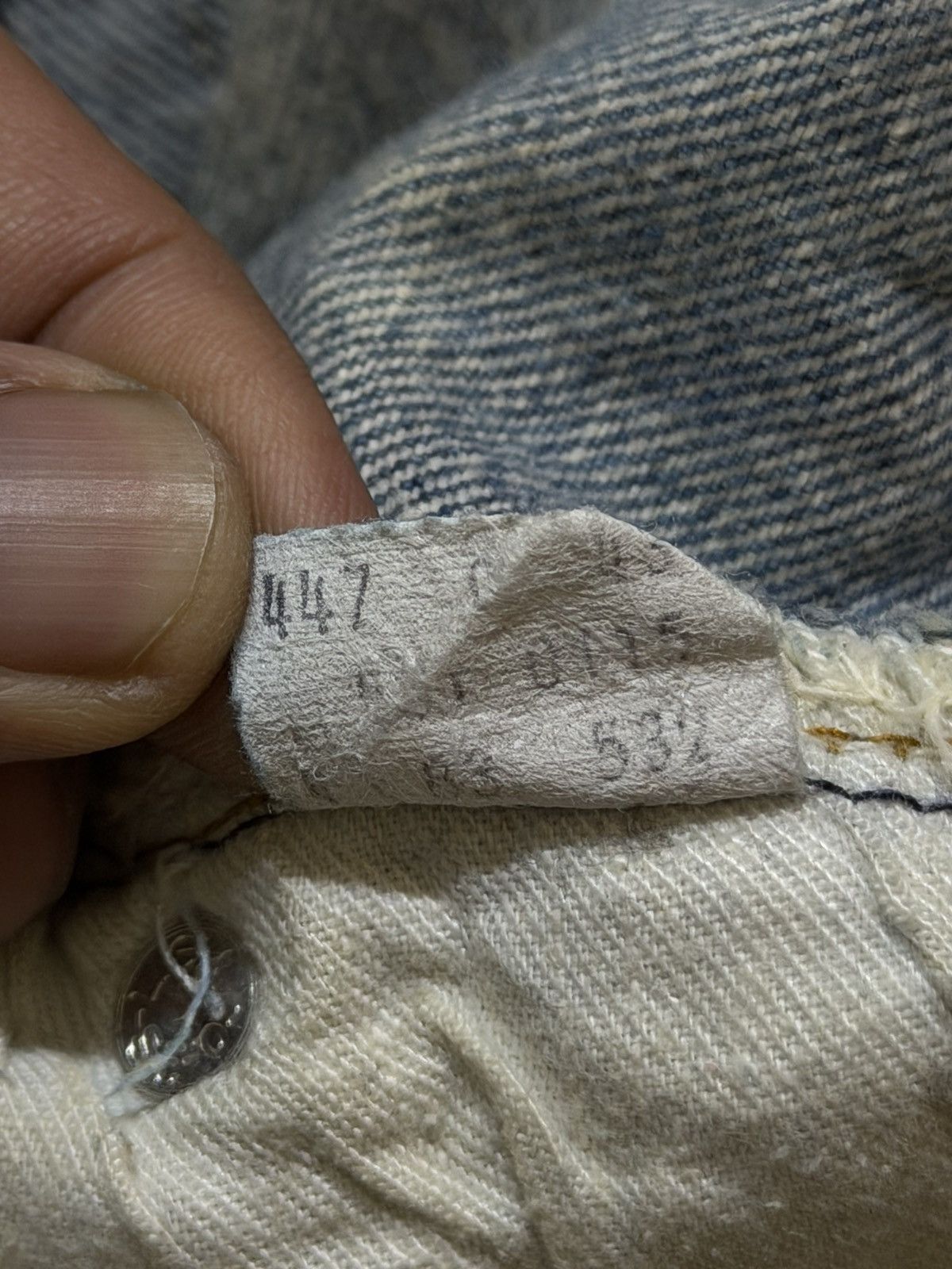 Levi's Vintage 70s Levis 501 Blue Mud Wash Distressed Straight Leg Size US 31 - 8 Thumbnail