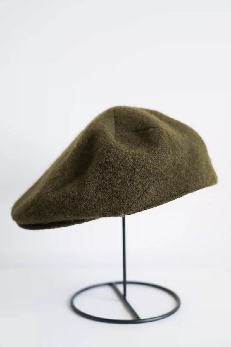 Yohji Yamamoto Yohji Yamamoto Yohji Yamamoto Army Green Beret Hat Size ONE SIZE - 3 Thumbnail