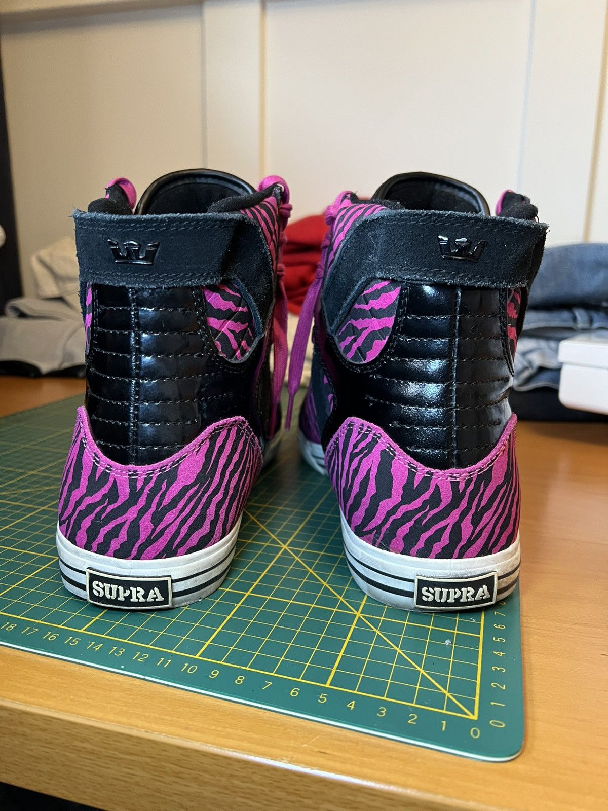 Supra Vintage Supra Muska Skytop Black Magenta Zebra Striped shoes Size US 13 / EU 46 - 3 Thumbnail