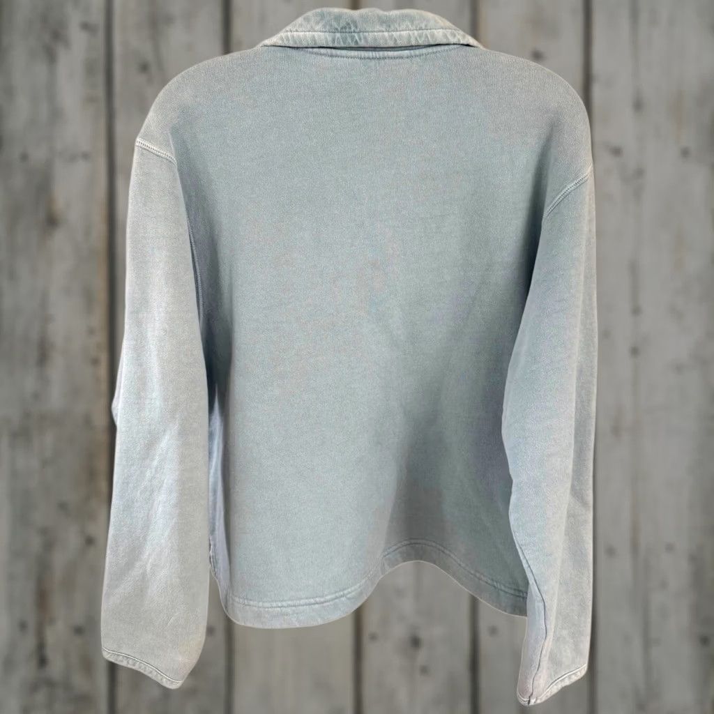Eddie Bauer VINTAGE Eddie Bauer Blue Quarter Zip Fleece Lined Boxy Oversized Sweater S Women Pullover Small Sized 90s Size S / US 4 / IT 40 - 1 Thumbnail