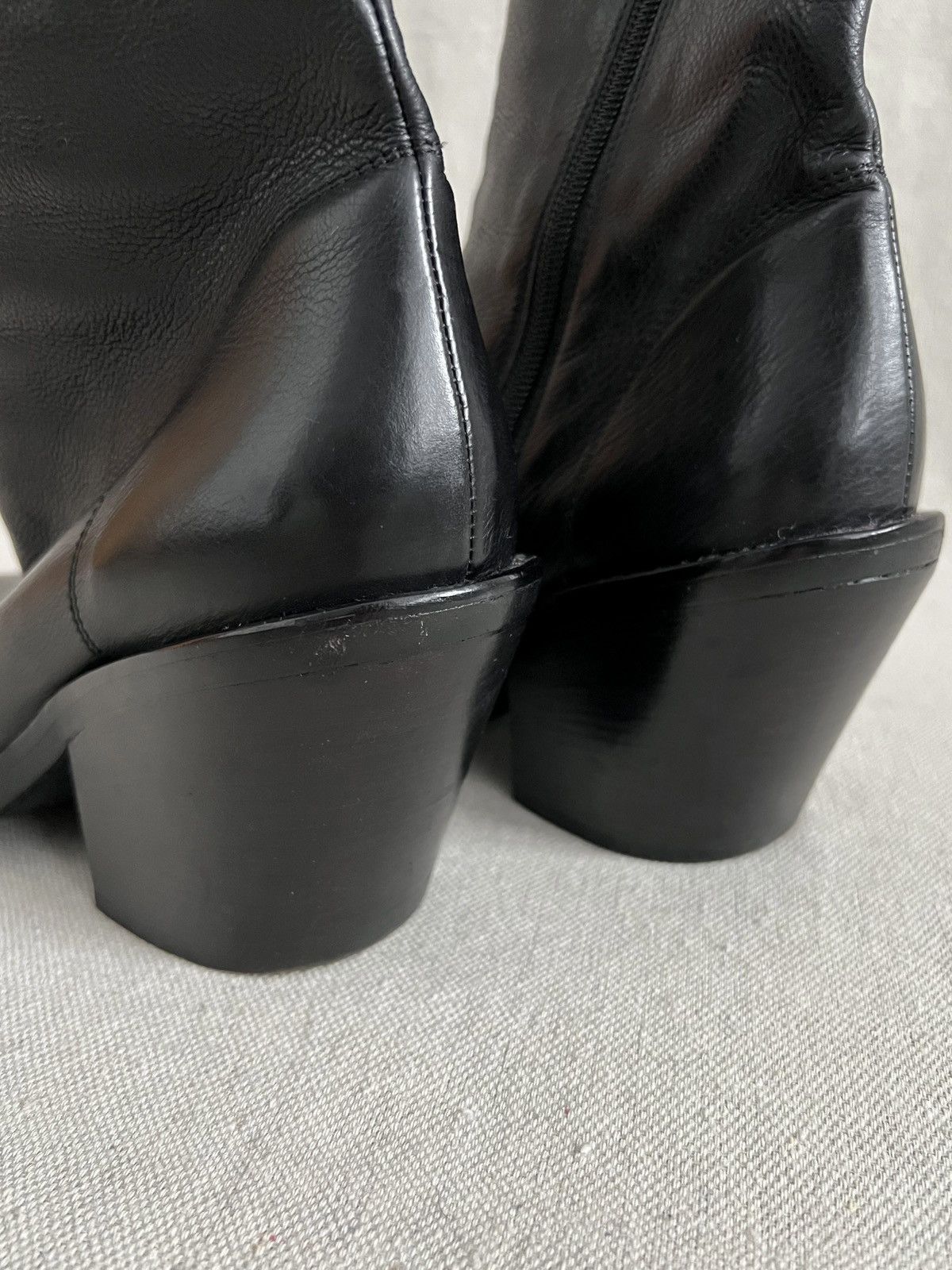 Ann Demeulemeester Ann Demeulemeester Baby Calf Cuban Heel Leather Ankle Boots Size US 9 / IT 39 - 9 Thumbnail