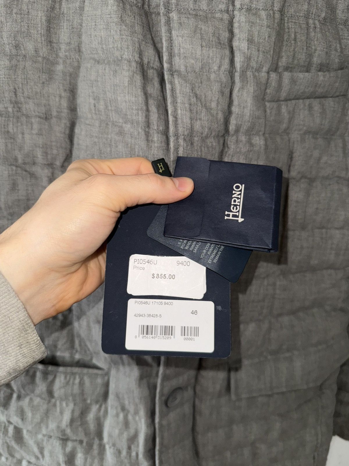 Herno Herno Down Jacket Grey Quilted Wool 2 giacco linen shell men Size US S / EU 44-46 / 1 - 2 Thumbnail