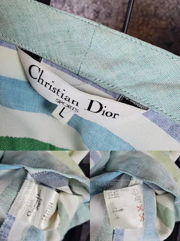 Dior Dior Summer Blue Striped Short Sleeve Top . Size L / US 10 / IT 46 - 9 Thumbnail
