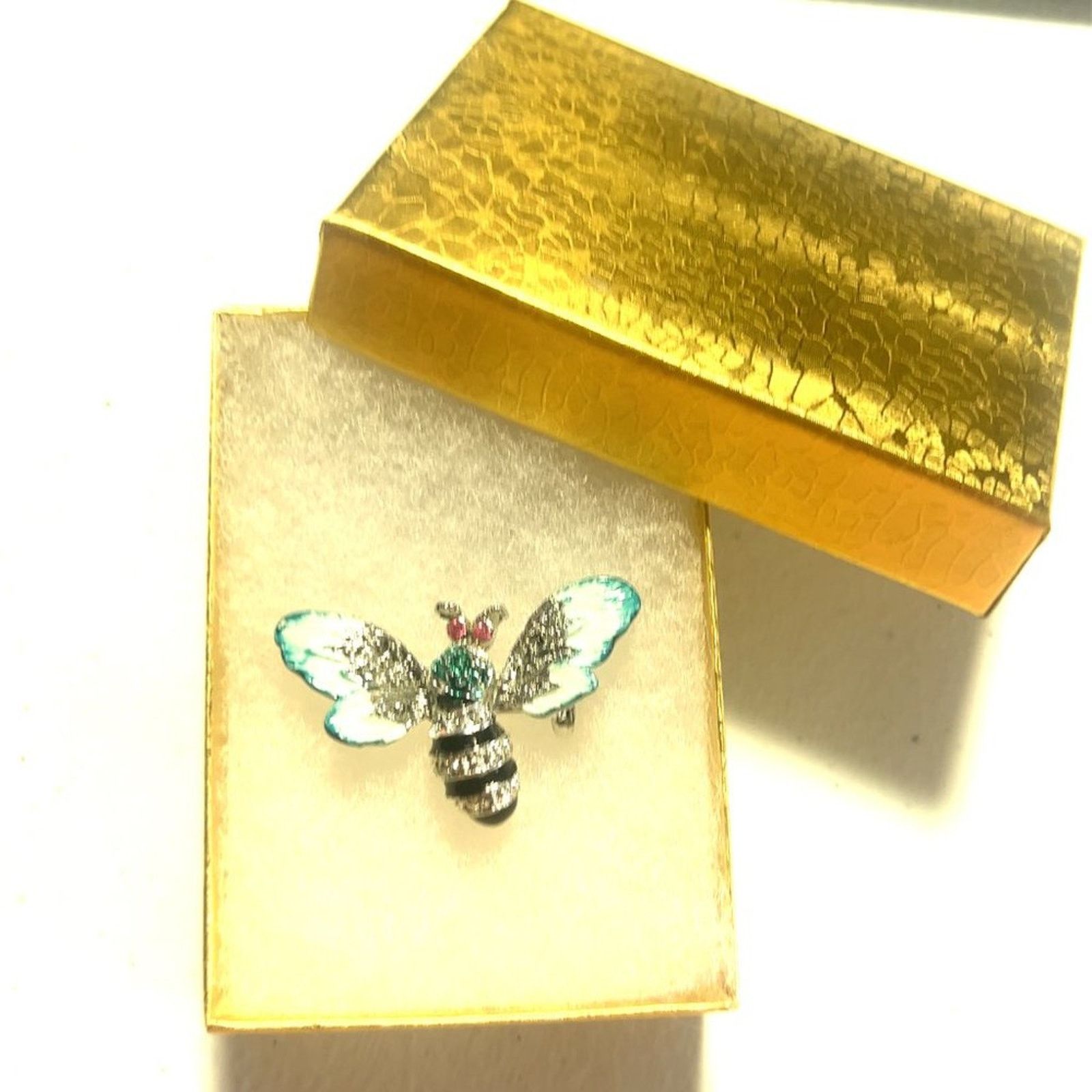 & Other Stories Beautiful Sparkling Rhinestone Green Black Silver Bee Brooch Size ONE SIZE - 8 Thumbnail