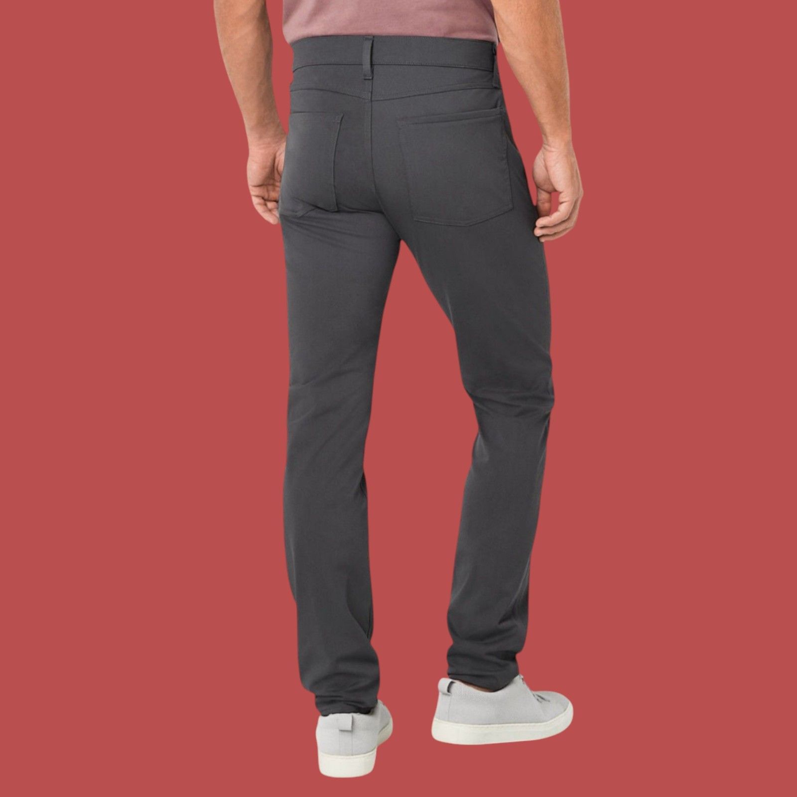 Other Stylus - 5 Pockets Men's Slim Fit Flat Front Pants - Gray - Size US 30 / EU 46 - 2 Thumbnail