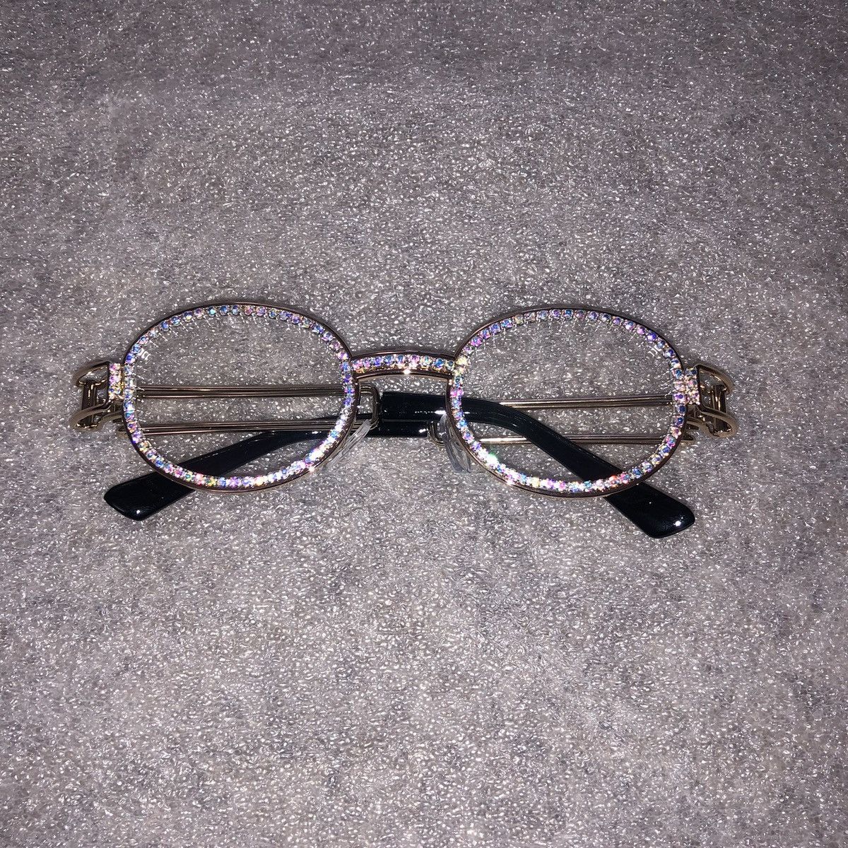Iceberg Iced out clear & gold round steampunk sunglasses Size ONE SIZE - 1 Thumbnail