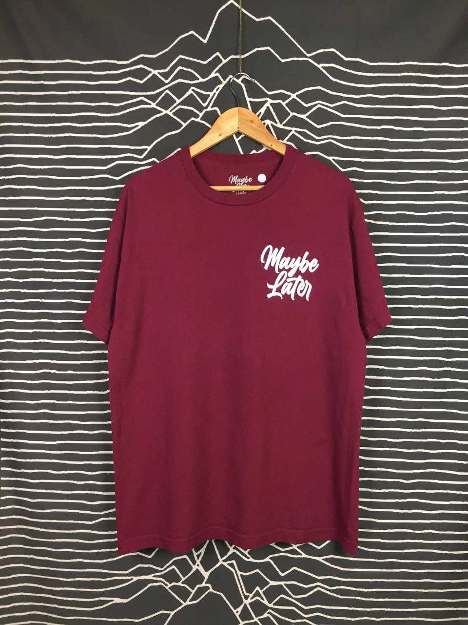 Vintage MAYBE LATER 1 Year Anniversary Wording Tee Size US L / EU 52-54 / 3 - 4 Thumbnail