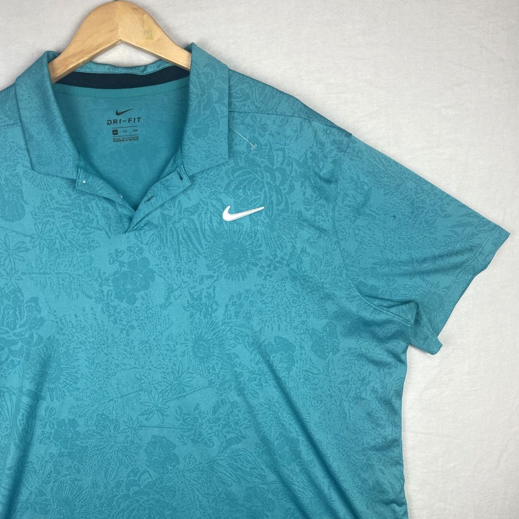 Nike Nike Polo Shirt Mens 2XL Blue Floral Print Jacquard Vapor Dri-Fit AV4176-309 Size US XXL / EU 58 / 5 - 3 Thumbnail