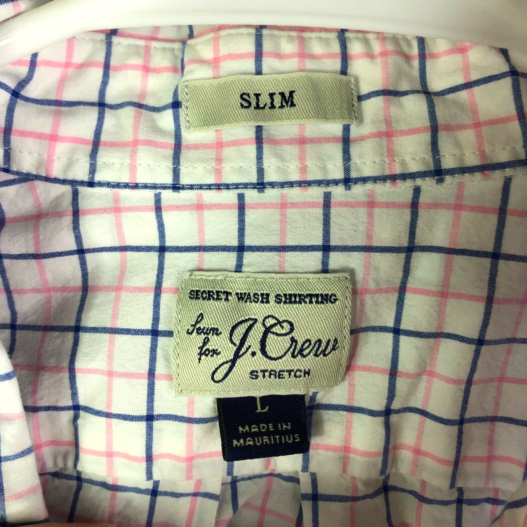 J.Crew J.Crew Slim Mens Large White Striped Long Sleeve Button Down Collar Shirt Size US L / EU 52-54 / 3 - 6 Thumbnail
