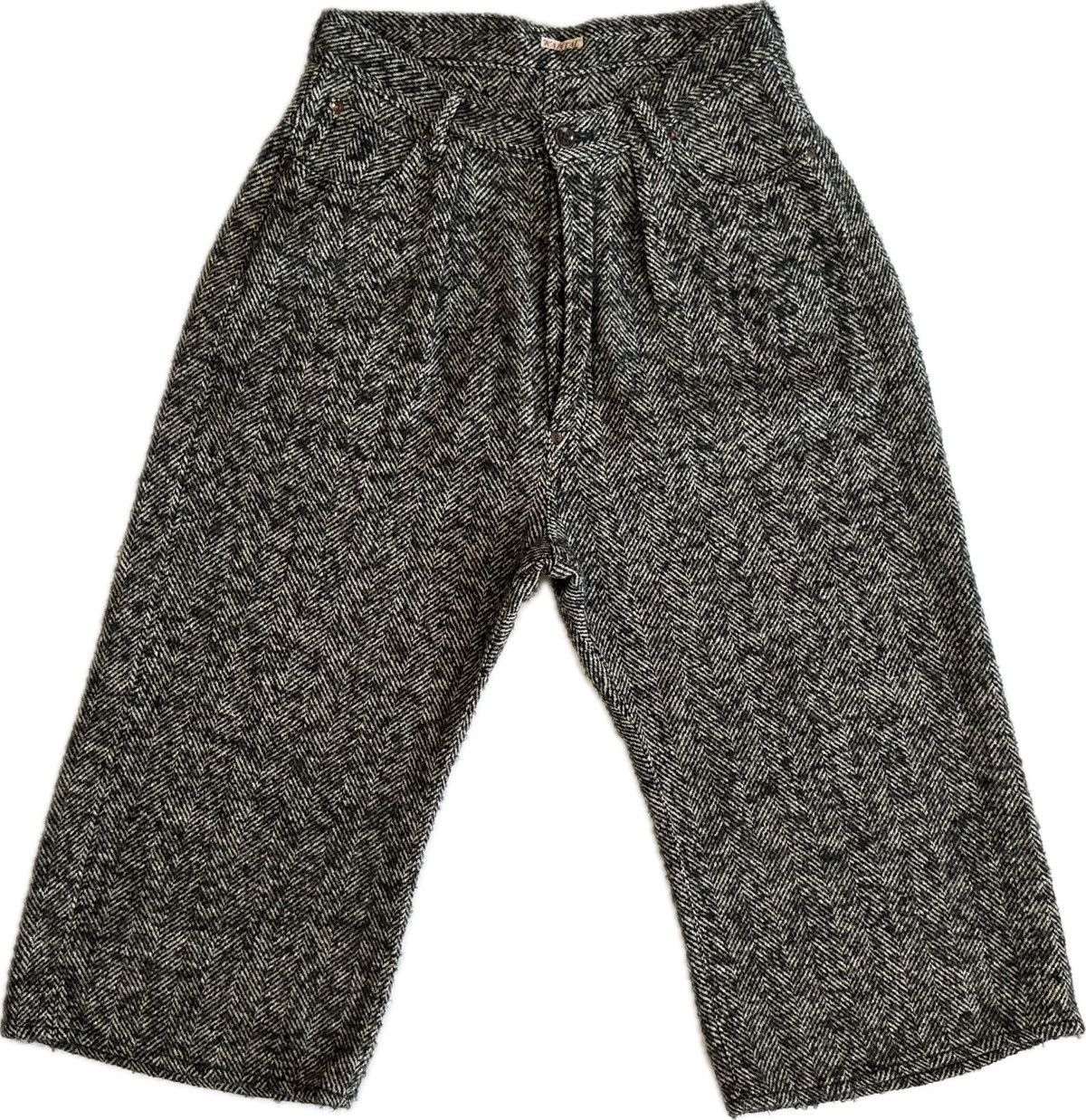 Kapital Buckle-back Wool Cropped Trousers