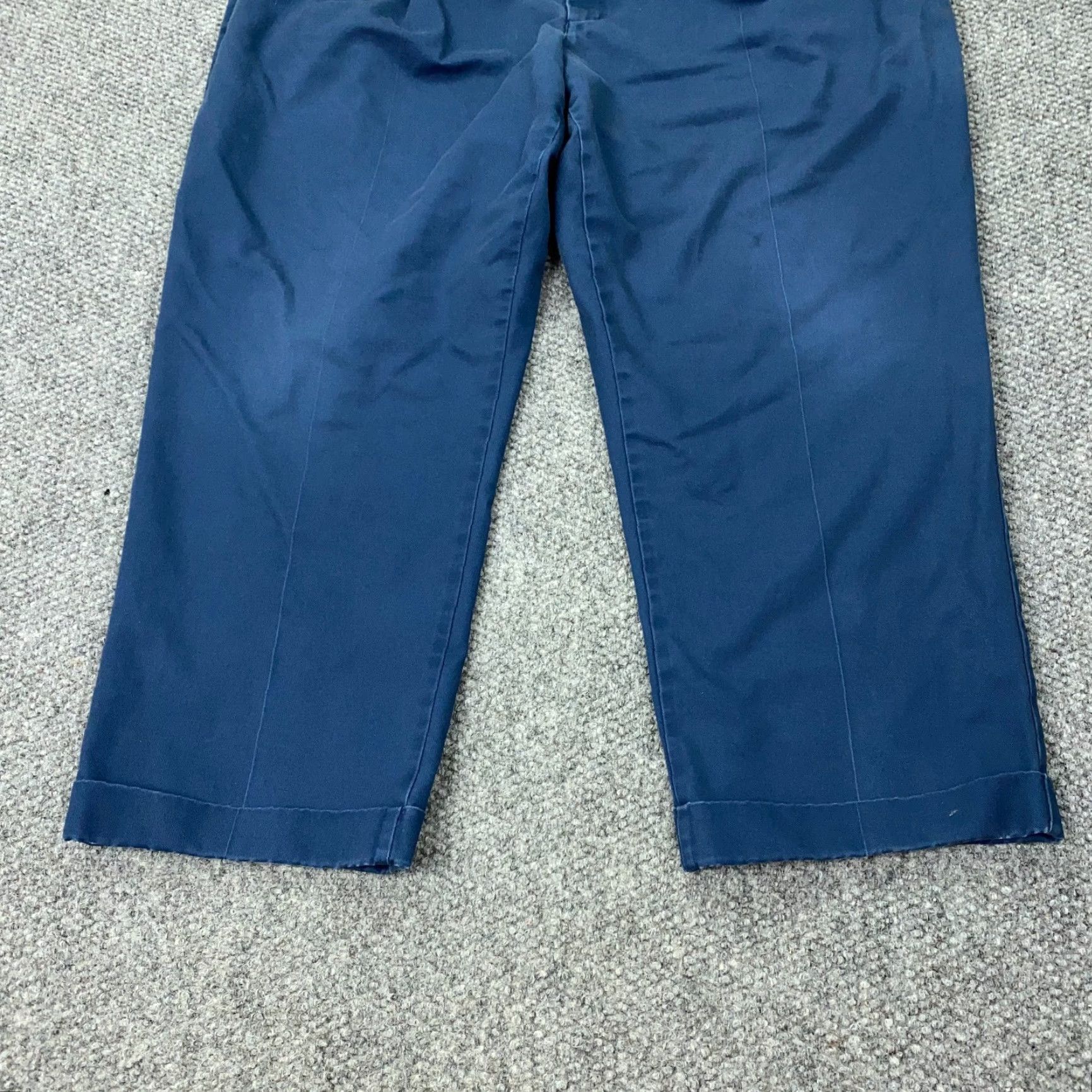 Lands' End Lands' End Mens Pants 46 Tall Blue Pleated Stretch Waist Cuffed Hem Chino Big & Tall Pants Size US 44 / EU 60 - 3 Thumbnail