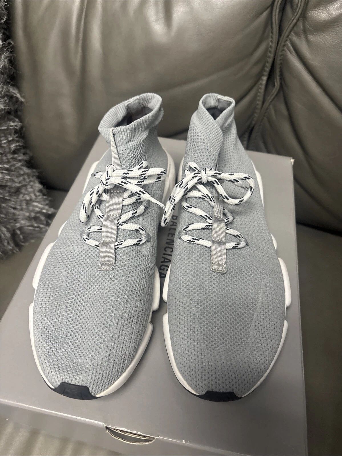 Balenciaga Balenciaga Unisex Speed Trainer Mid Lace Up 'Grey' Size US 11 / EU 44 - 6 Thumbnail