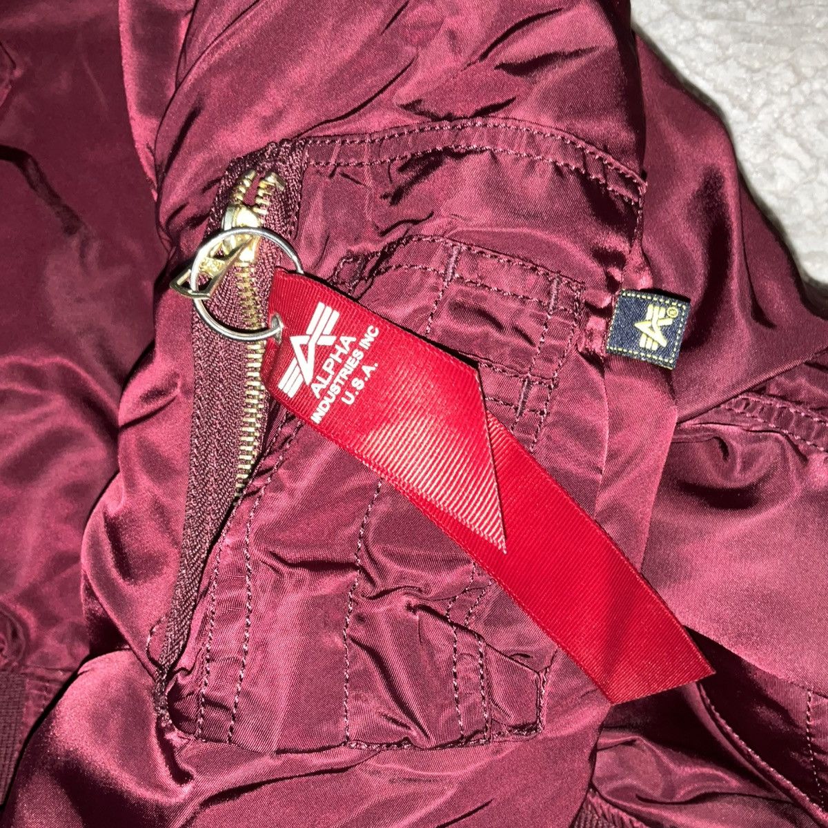 Other Alpha Industries Bomber Jacket Burgandy Size US L / EU 52-54 / 3 - 3 Thumbnail