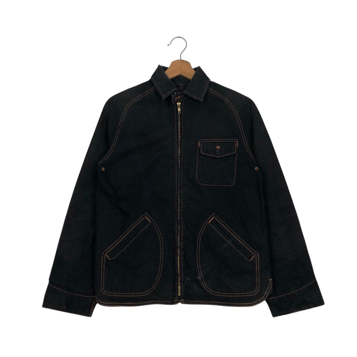 Japanese Brand United Arrows Pink Label Black Zip Workwear Jacket Size US S / EU 44-46 / 1 - 2 Thumbnail