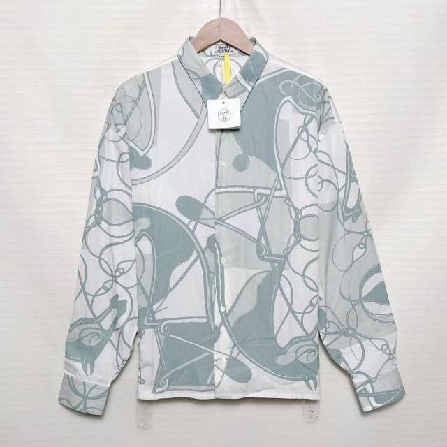 Hermes Hermes Horse Abstract Print Silk Blend Shirt Size US M / EU 48-50 / 2 - 1 Thumbnail