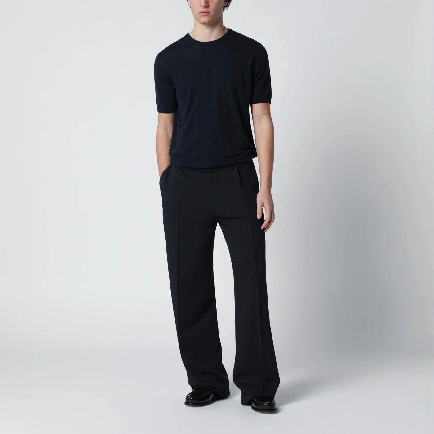 Lardini o1d2blof0526 Wool Trouser Pants in Blue Size US 34 / EU 50 - 2 Thumbnail